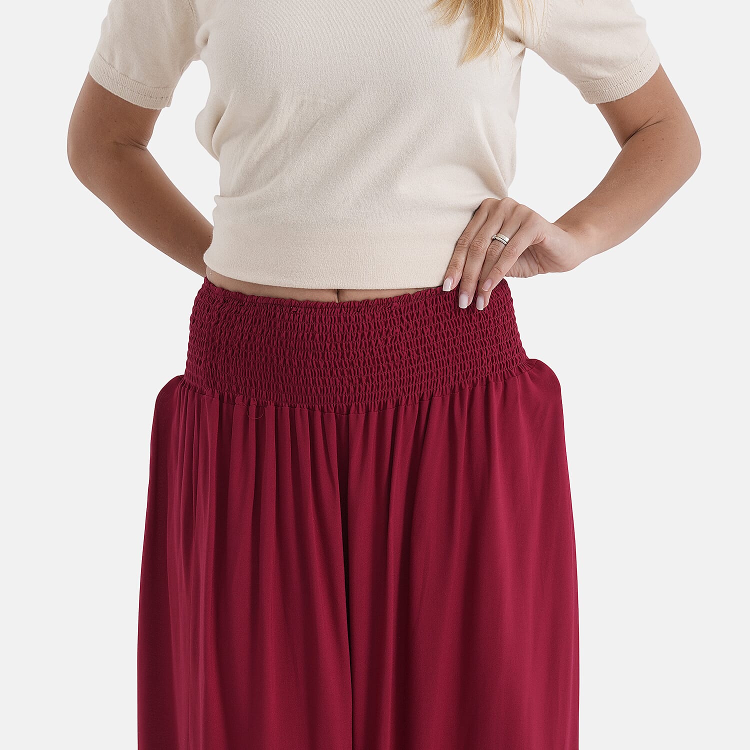 La Marey Patterned Skirt (Size - One Size) - Red