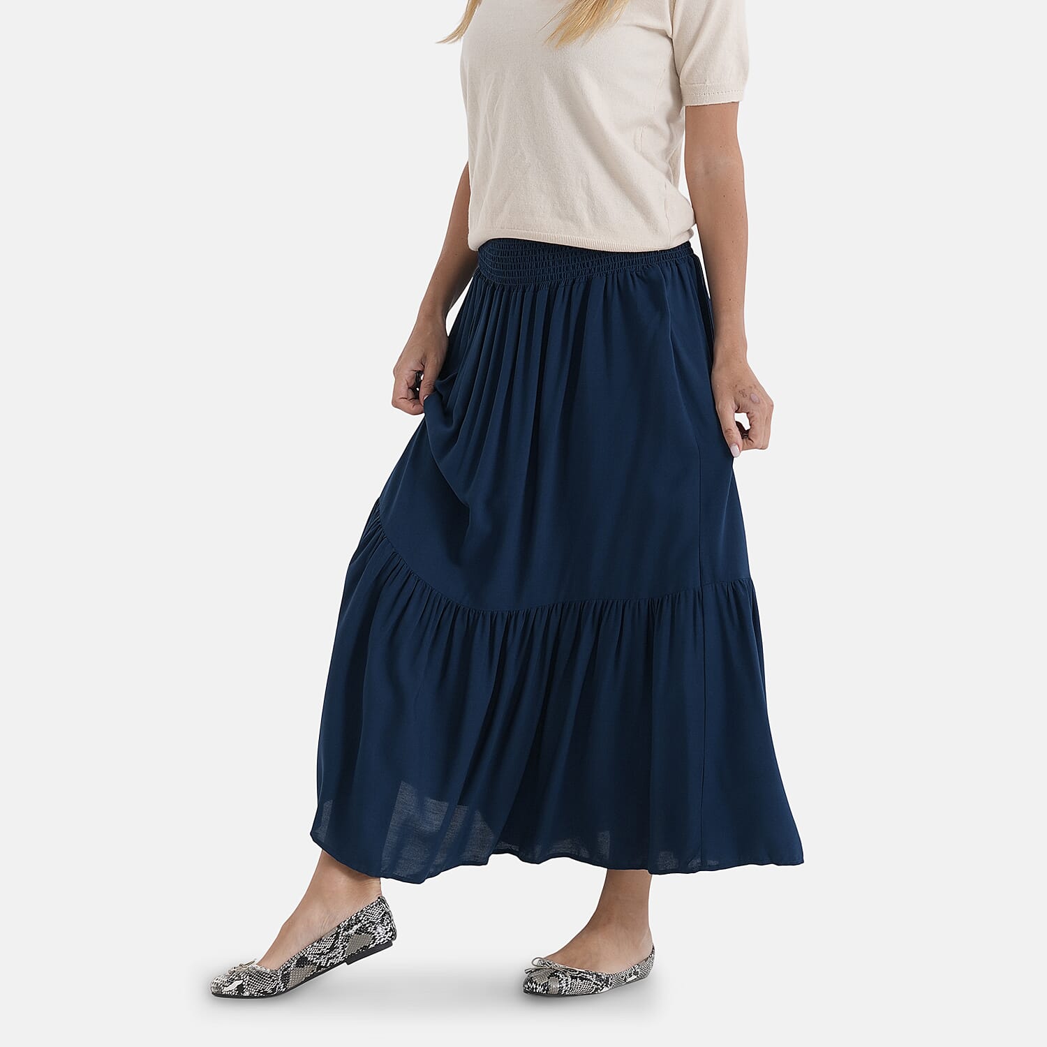 La Marey Patterned Skirt (Size - One Size) - Blue