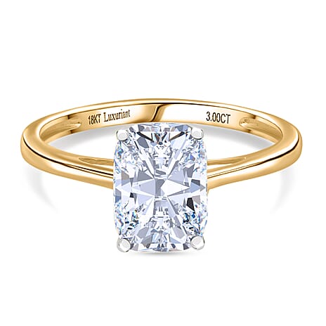 Luxuriant 18K Yellow Gold IGI Certified VS-EF Lab Grown OLD MINE CUT Diamond Solitaire Ring 3.00 Ct