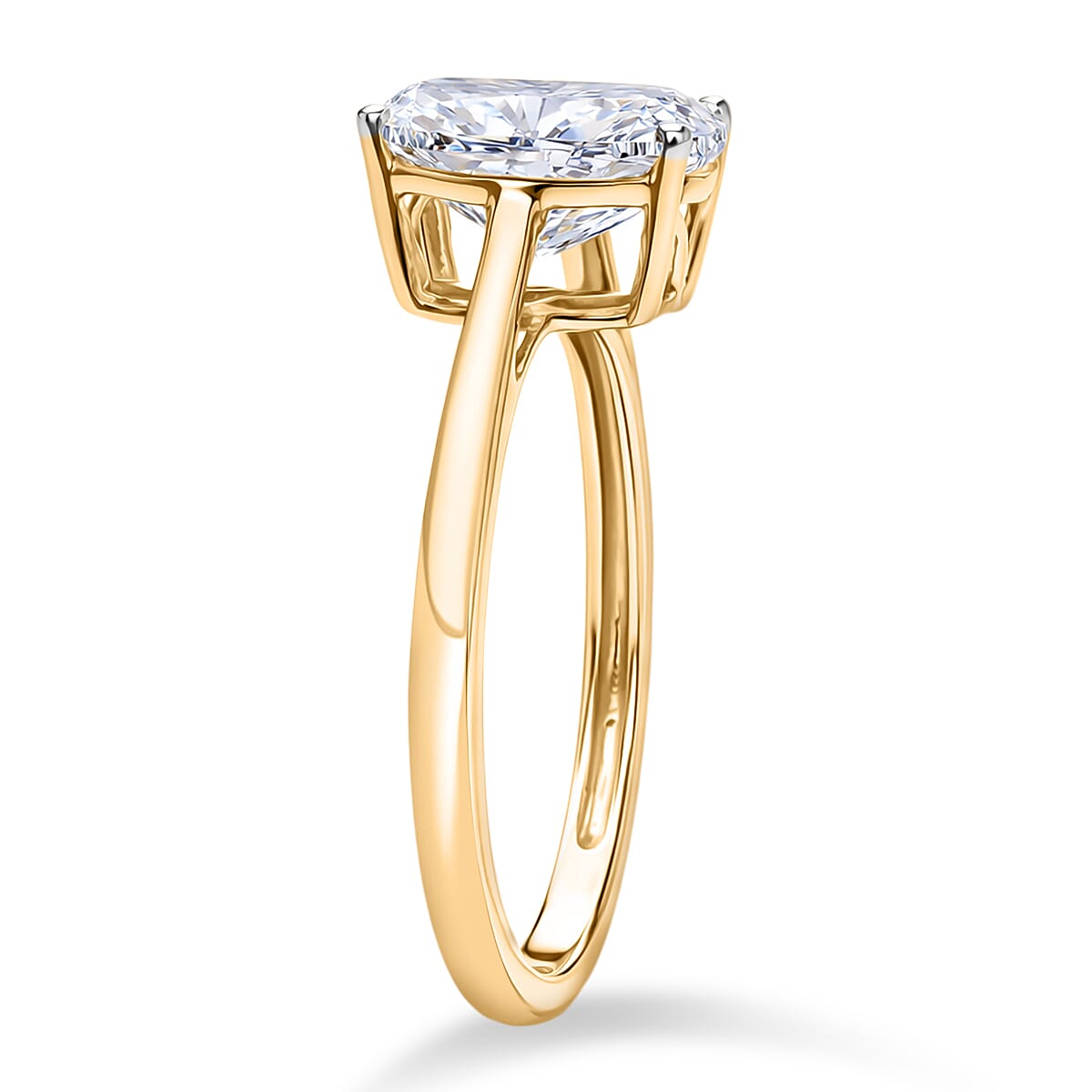 Luxuriant 18K Yellow Gold IGI Certified VS-EF Lab Grown OLD MINE CUT Diamond Solitaire Ring 3.00 Ct
