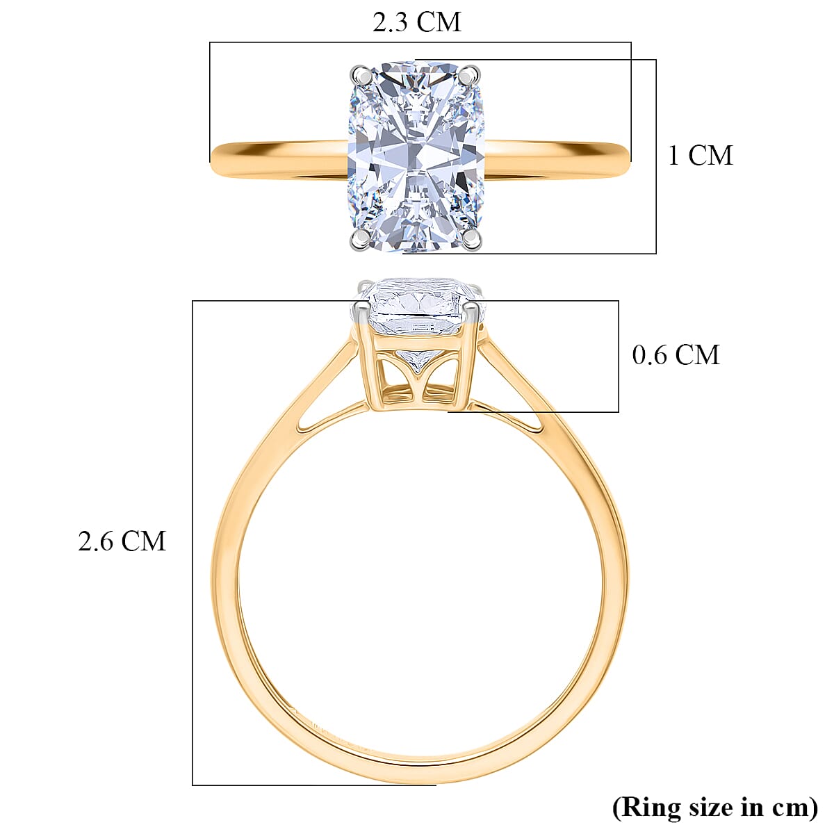 Luxuriant 18K Yellow Gold IGI Certified VS-EF Lab Grown OLD MINE CUT Diamond Solitaire Ring 3.00 Ct