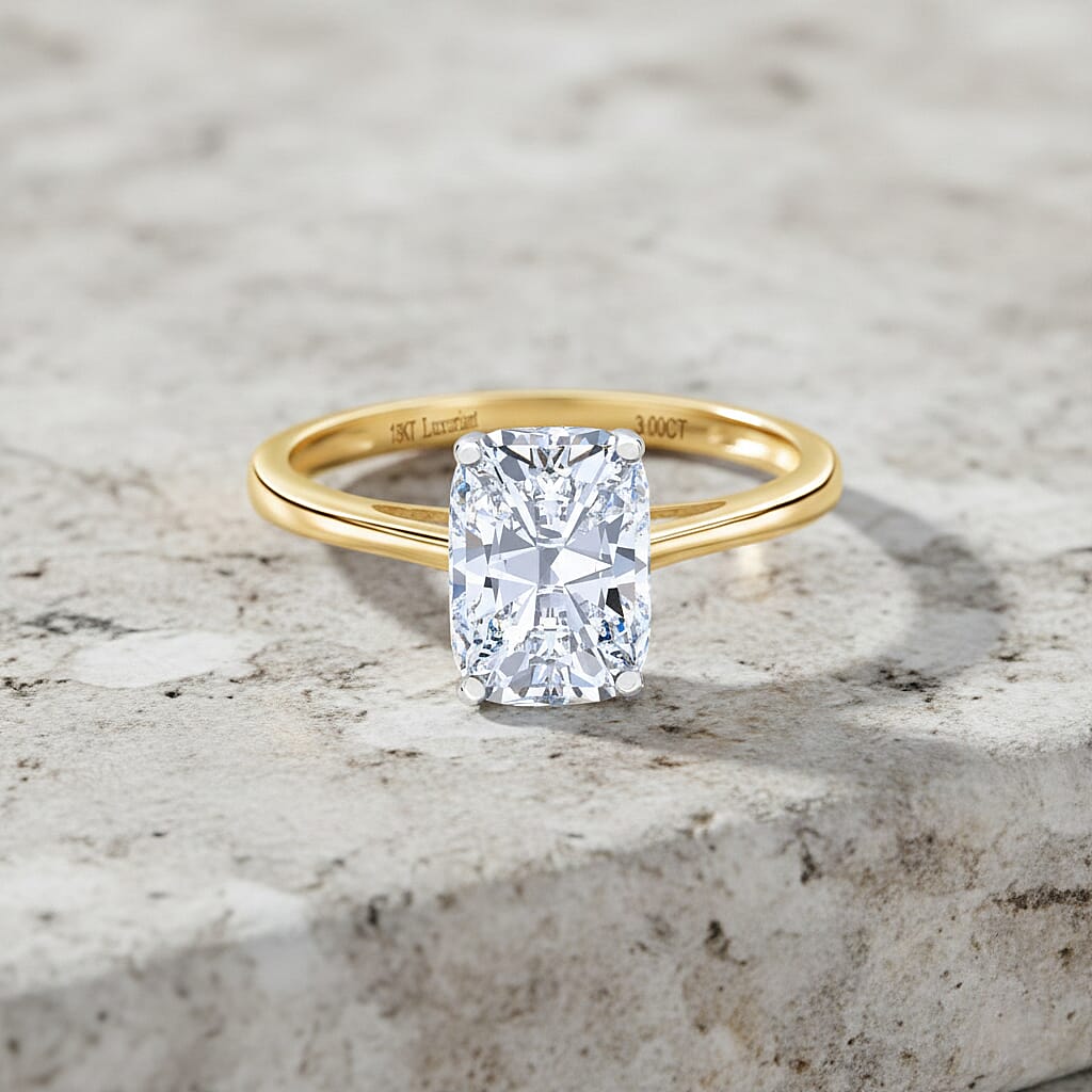 Luxuriant 18K Yellow Gold IGI Certified VS-EF Lab Grown OLD MINE CUT Diamond Solitaire Ring 3.00 Ct