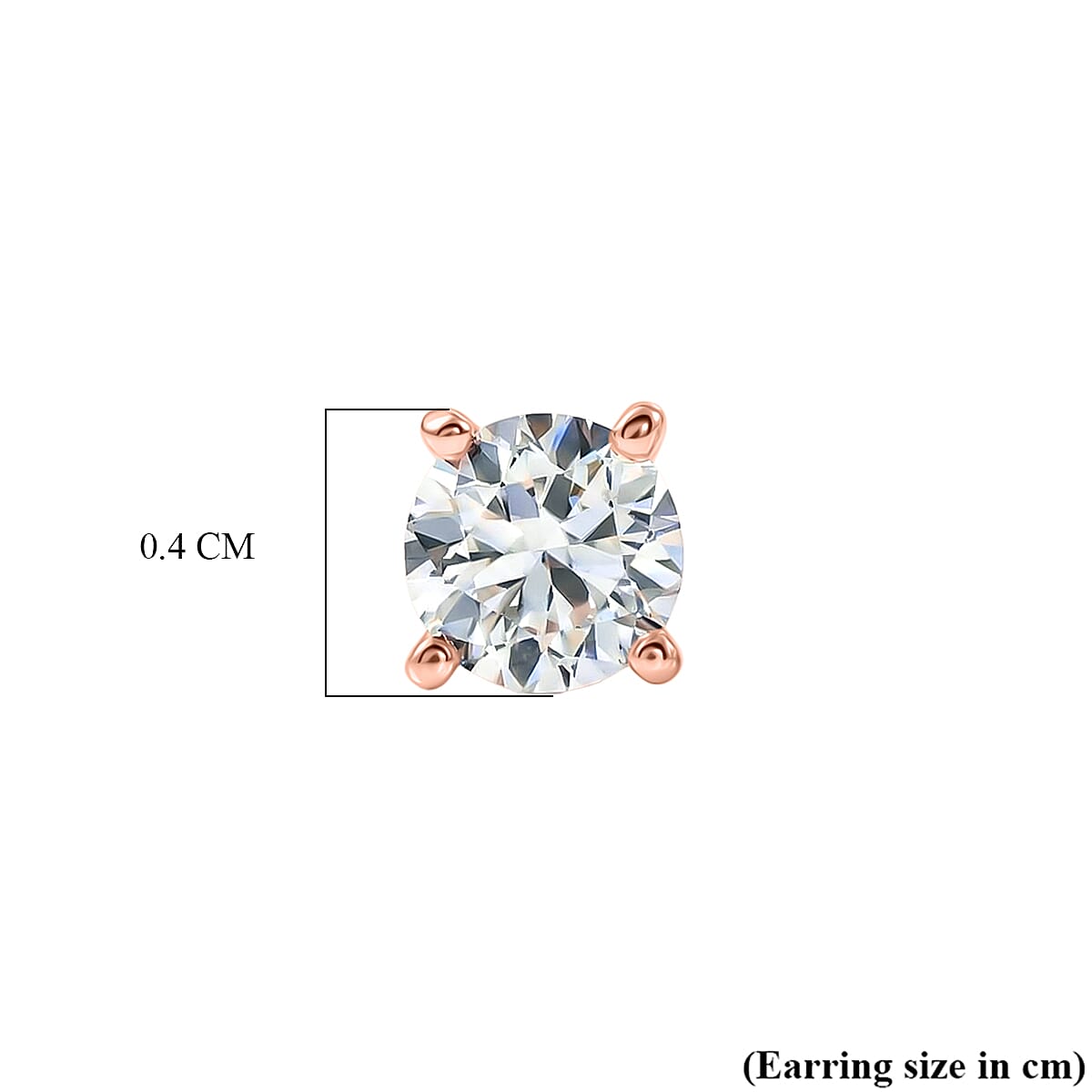 Moissanite Push Back Earring in Rose Gold Plated Sterling Silver