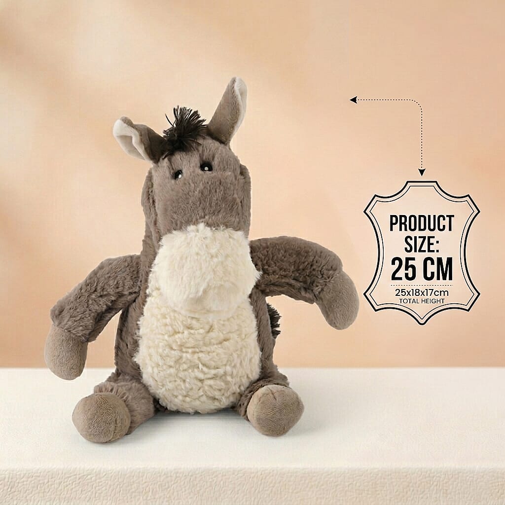 LIVMORE Decorative Plush Horse Door Stopper - Anti-Slam & Lockout Protection & Pinch-Free Safety (25x18x17 cm) - Brown
