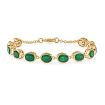 EverTrue Verde Onyx Linking Bracelet (Size - 7.5) Pure Yellow Brass  13.944  Ct.