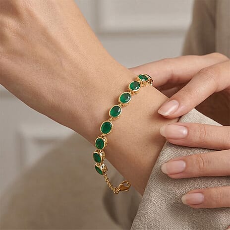 Verde Onyx Linking Bracelet (Size - 7.5) with Lobster Clasp  13.94 Ct.