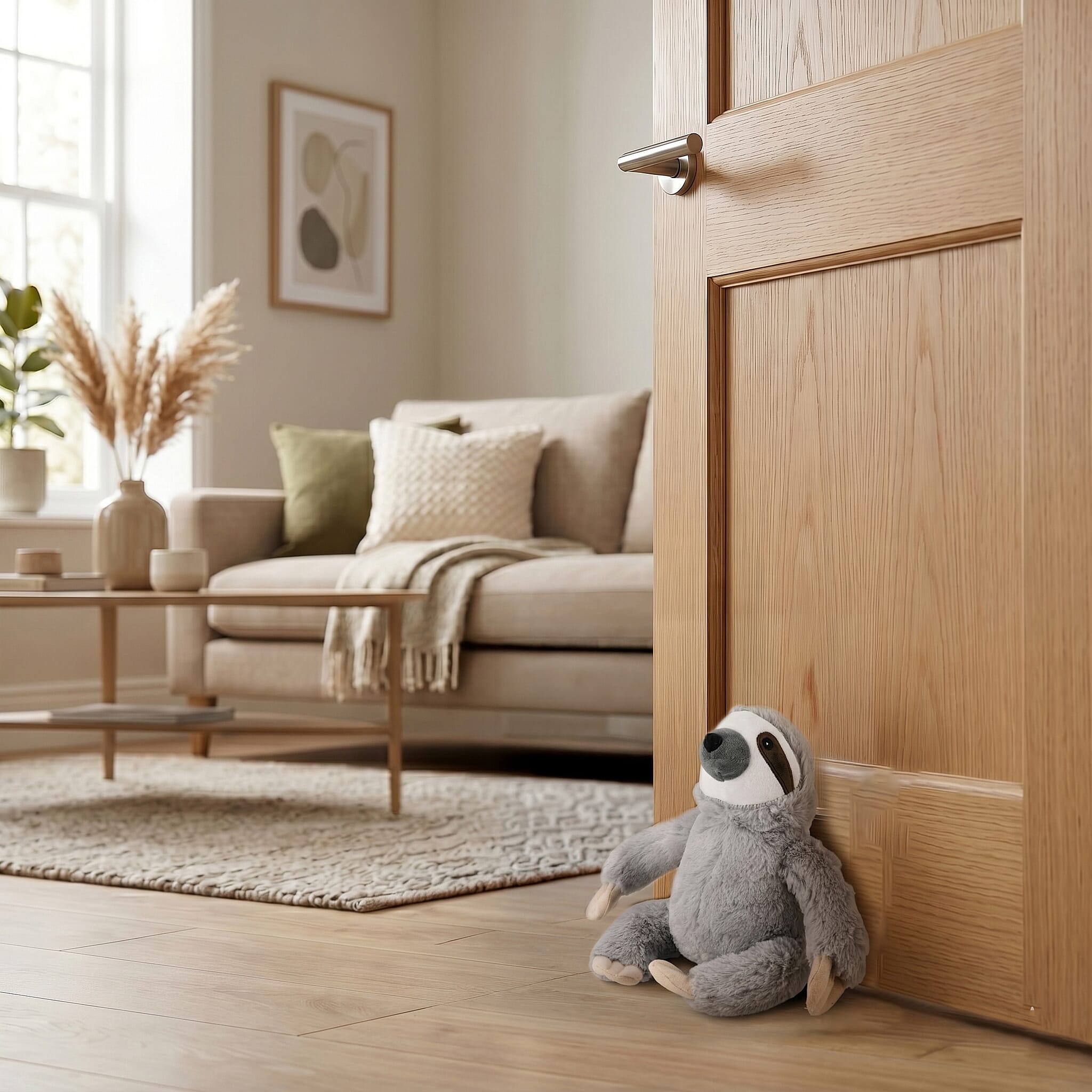 LIVMORE Decorative Plush Koala Door Stopper -  (20x16x20 cm) - Grey