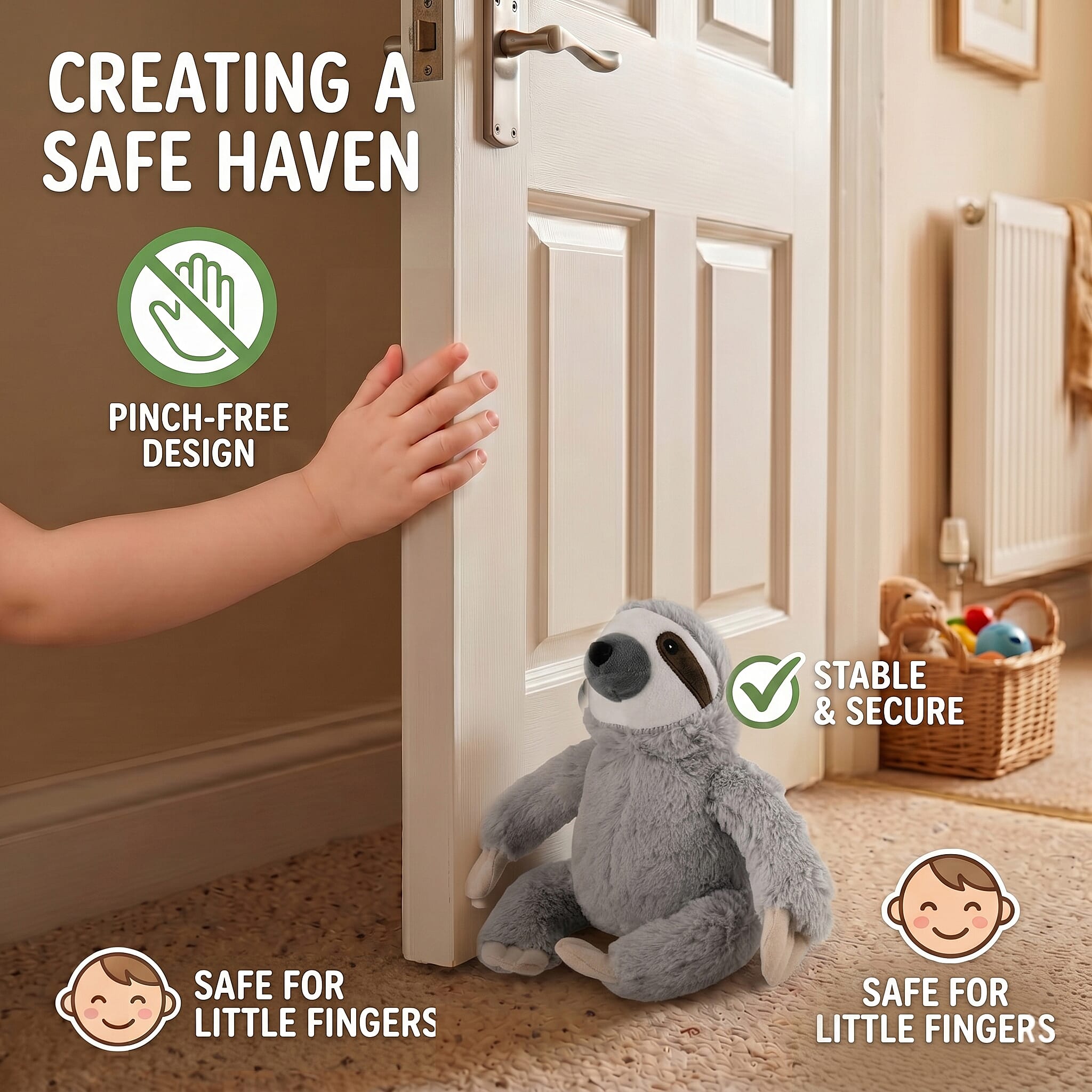 LIVMORE Decorative Plush Koala Door Stopper -  (20x16x20 cm) - Grey
