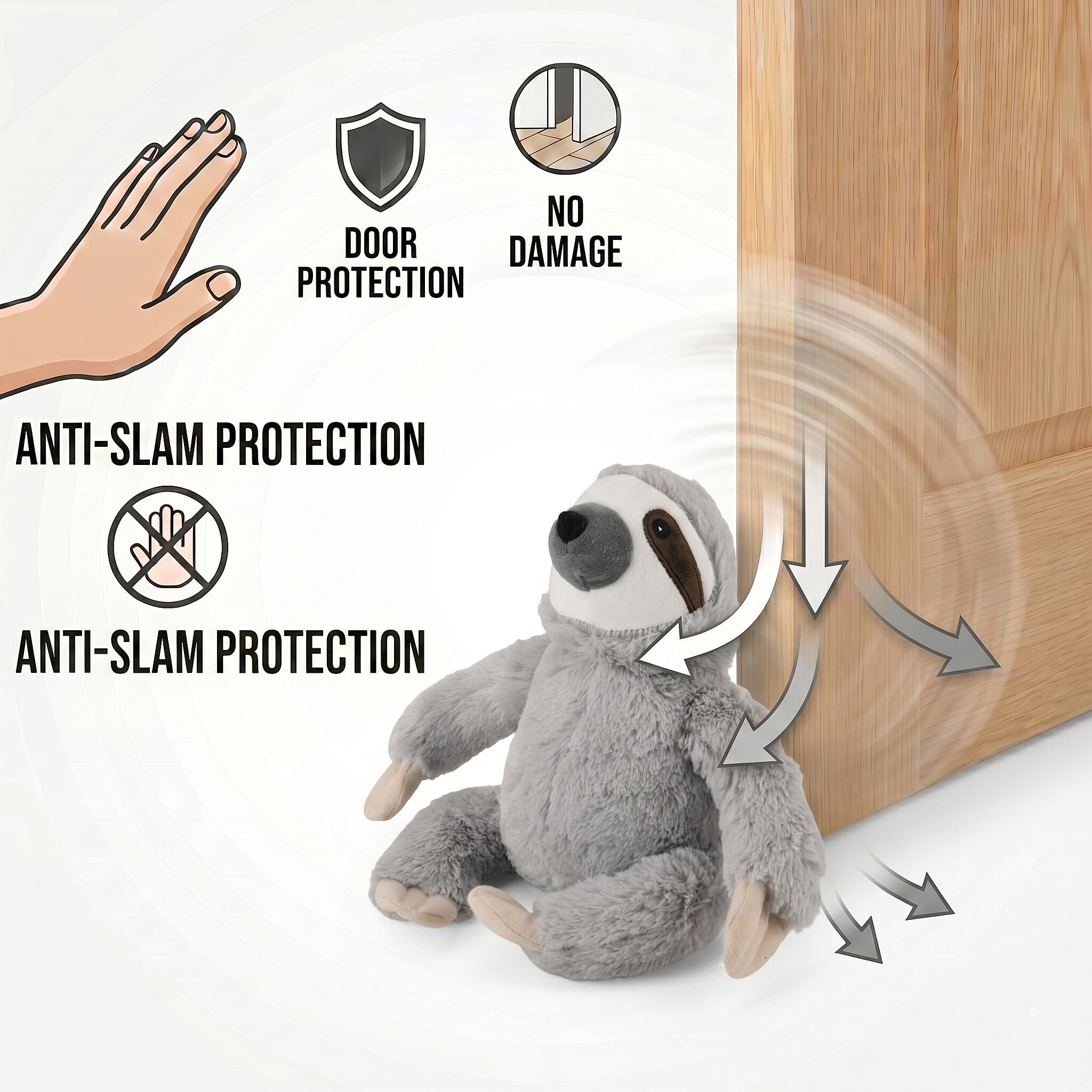 LIVMORE Decorative Plush Koala Door Stopper -  (20x16x20 cm) - Grey