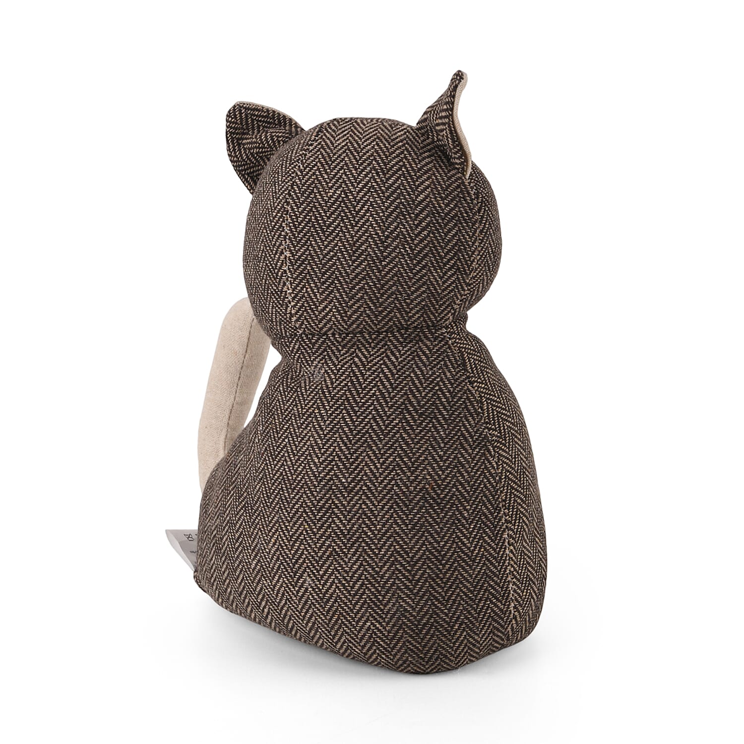 LIVMORE Decorative Plush Cat Door Stopper -  (15x10x 18 cm) - Grey