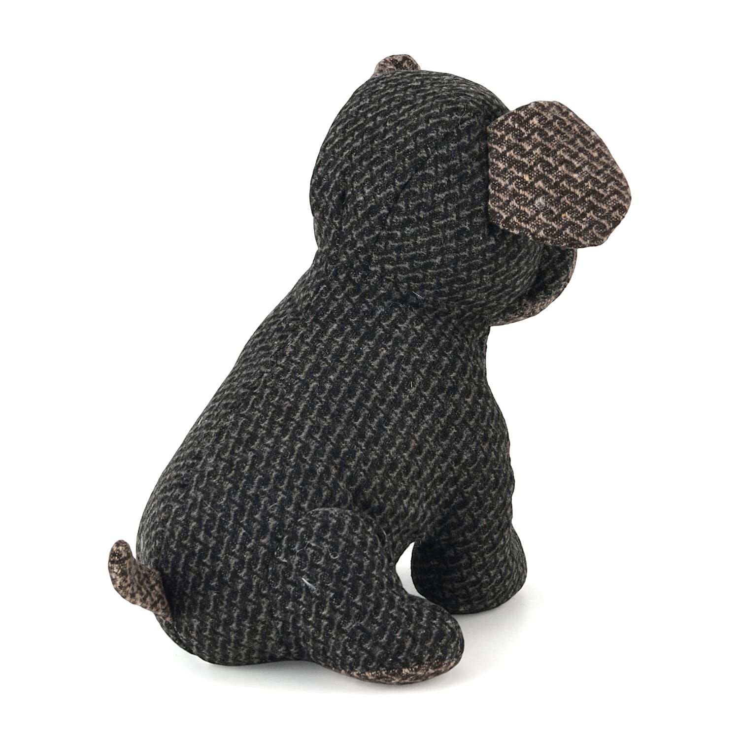 LIVMORE Decorative Plush Dog Door Stopper -  (22x18x19 cm) - Black
