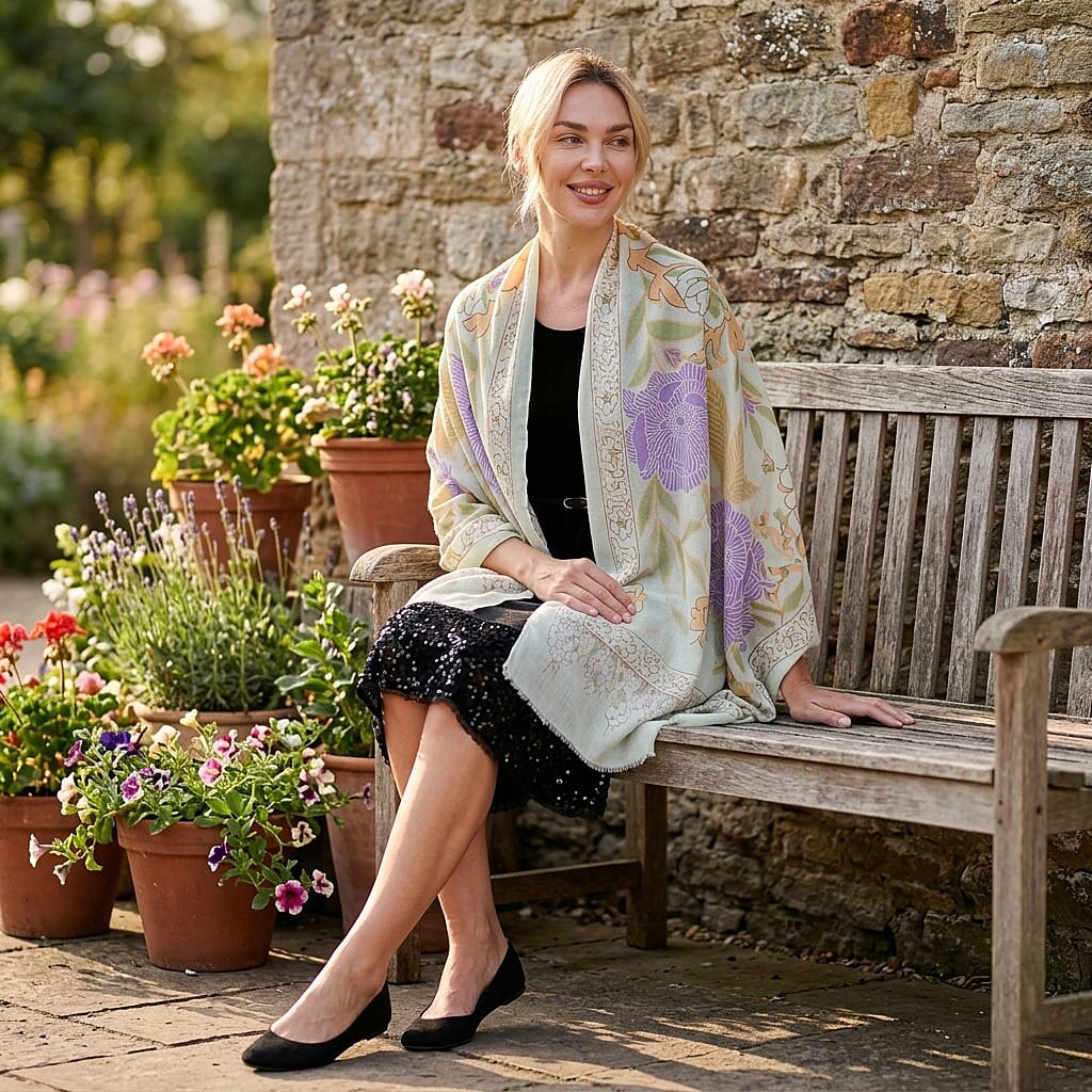 - Maisi Printed Scarf (Size - One Size) - Green