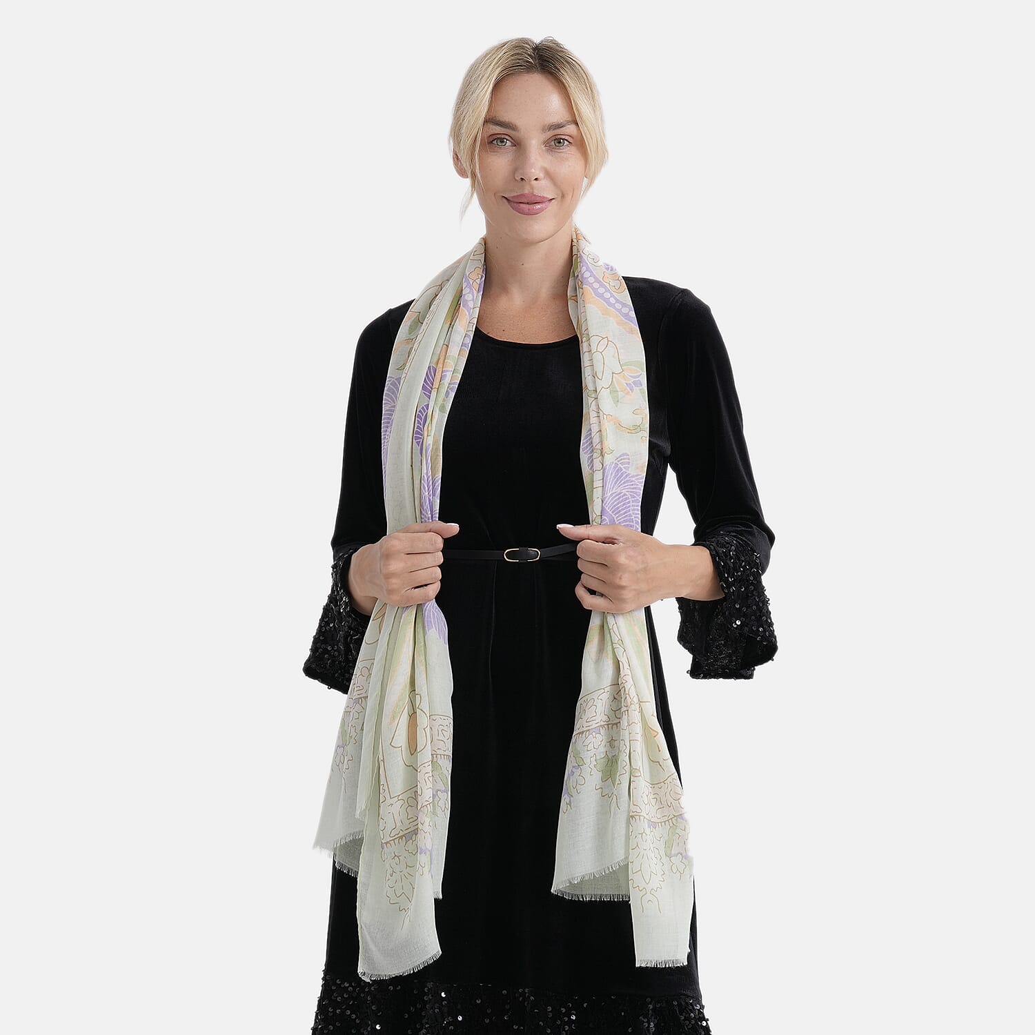 - Maisi Printed Scarf (Size - One Size) - Green