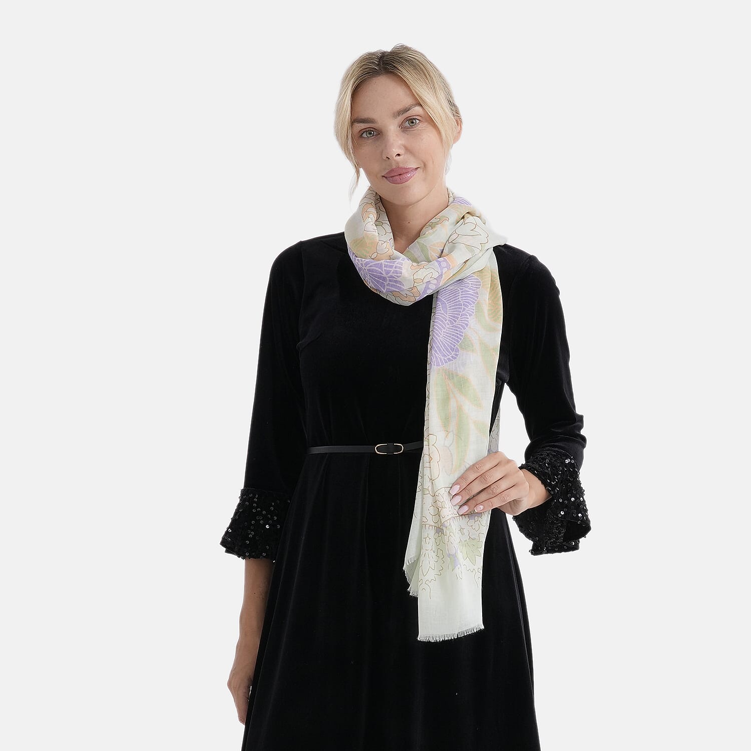 - Maisi Printed Scarf (Size - One Size) - Green