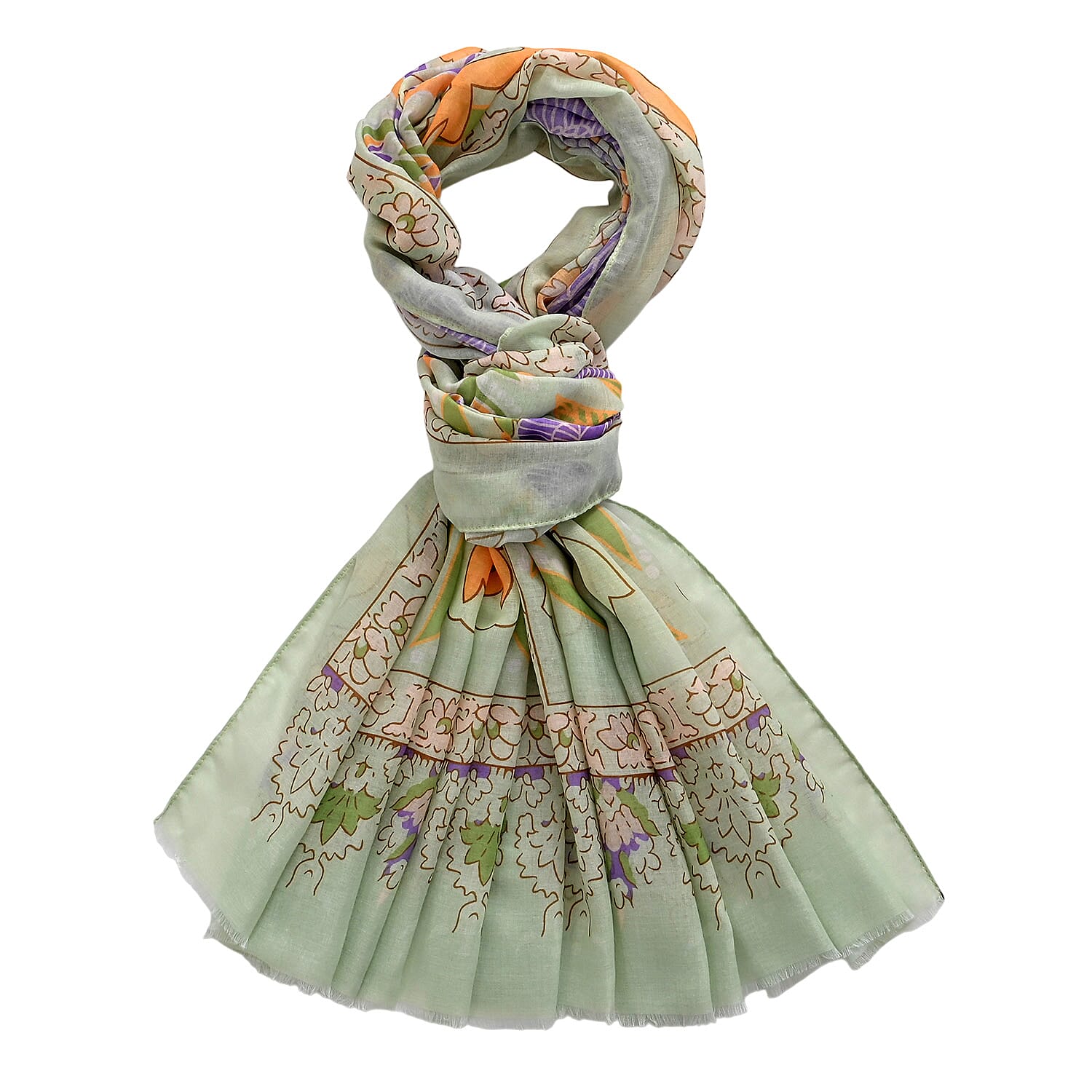 - Maisi Printed Scarf (Size - One Size) - Green