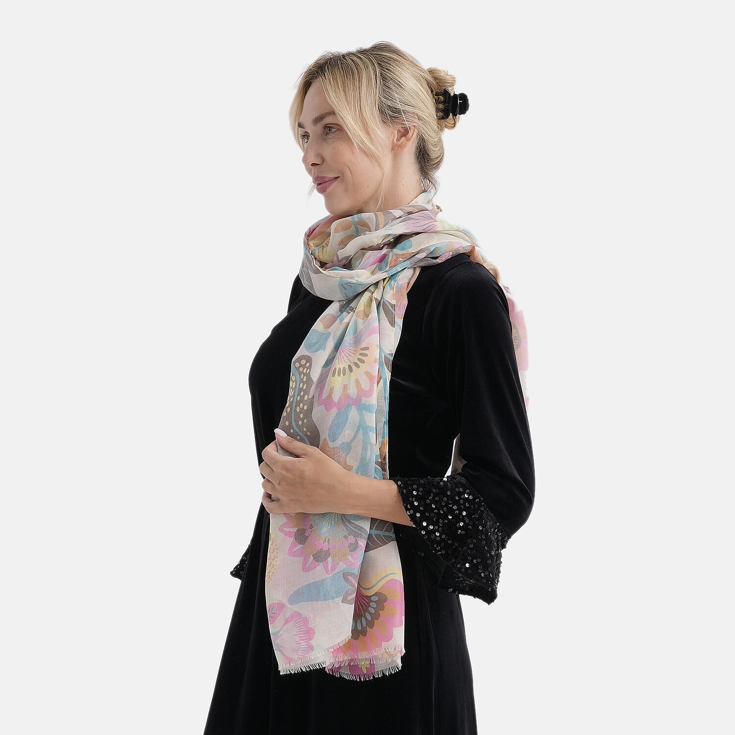 - Maisi Printed Scarf (Size - One Size) - Khaki