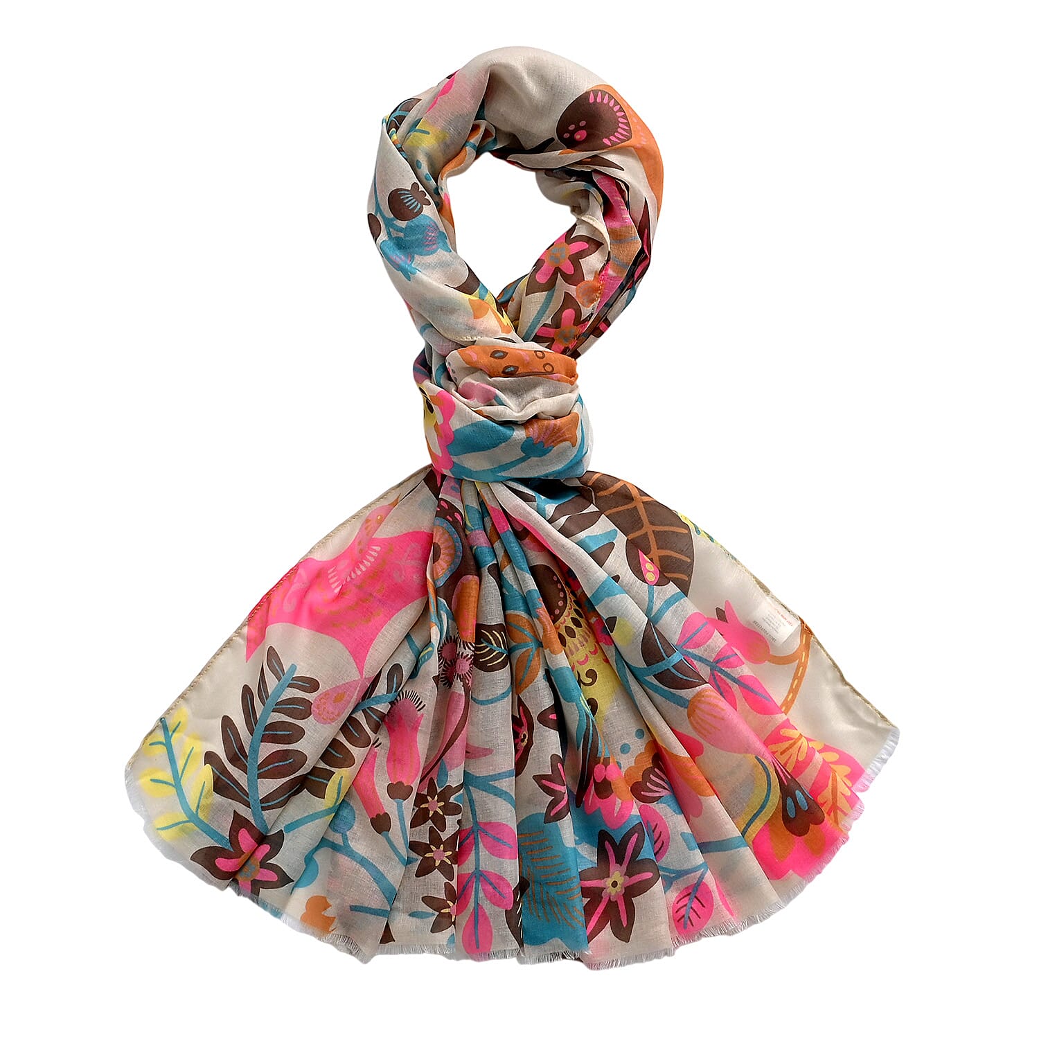 - Maisi Printed Scarf (Size - One Size) - Khaki