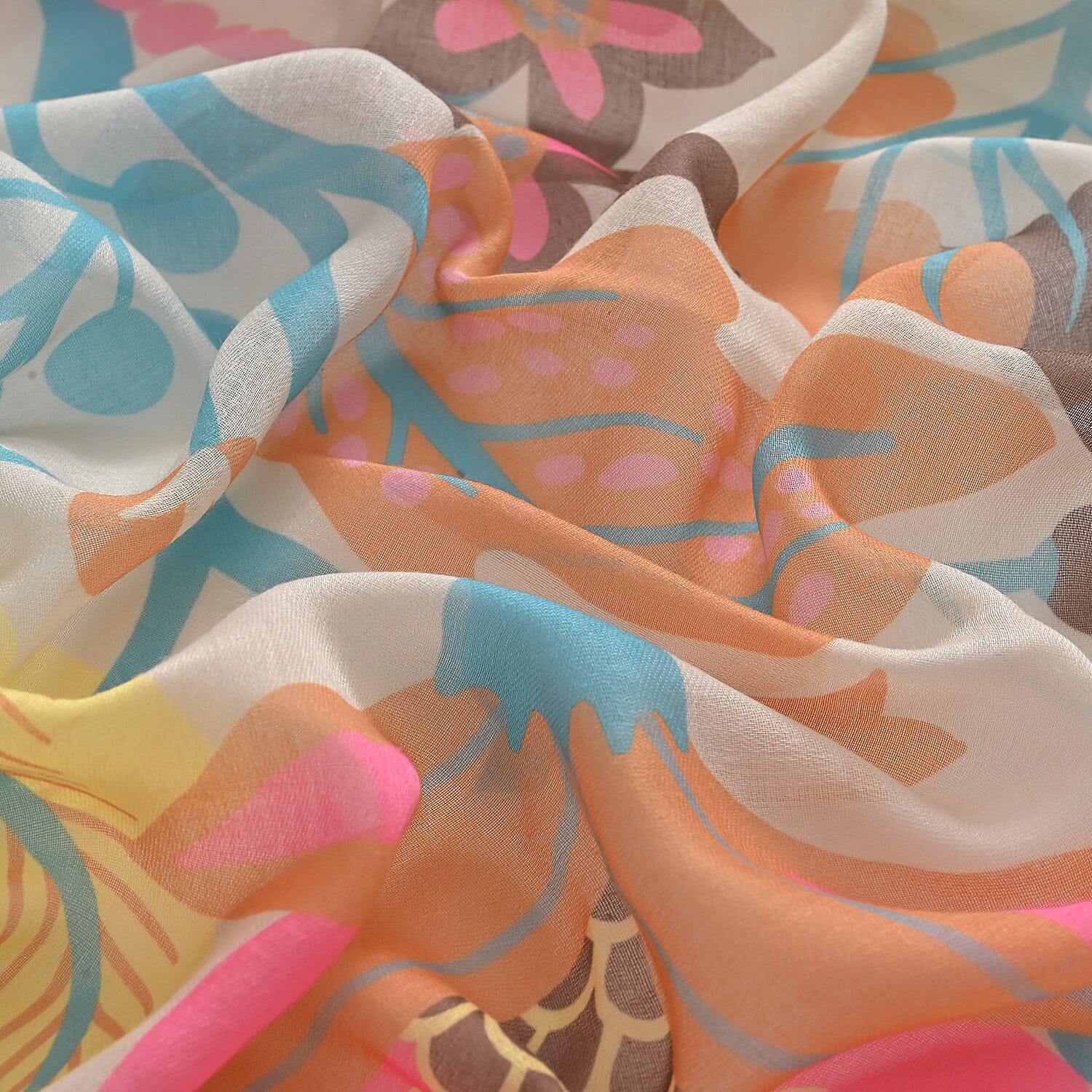 - Maisi Printed Scarf (Size - One Size) - Khaki