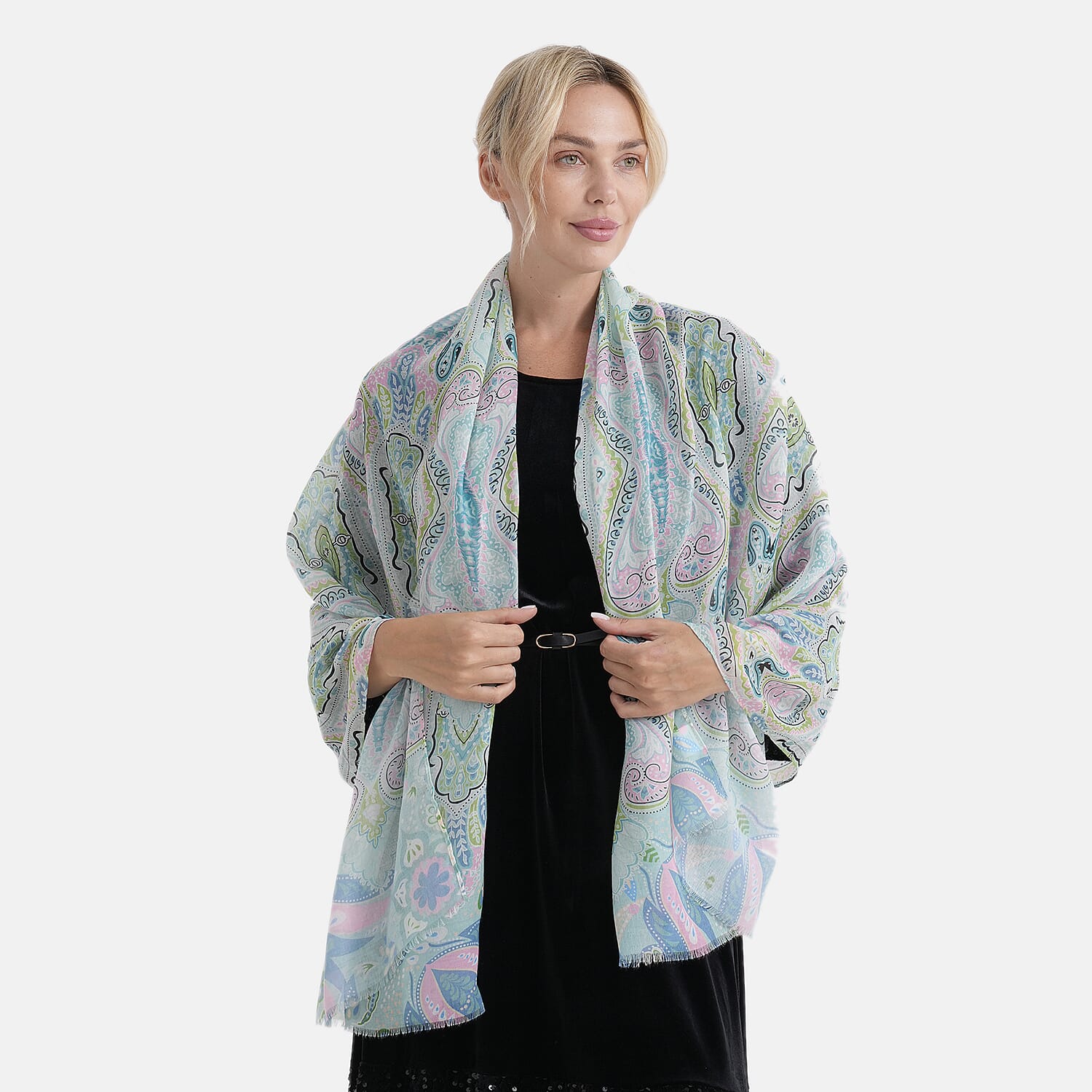 - Maisi Printed Scarf (Size - One Size) - Blue