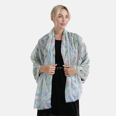 - Maisi Printed Scarf (Size - One Size) - Blue