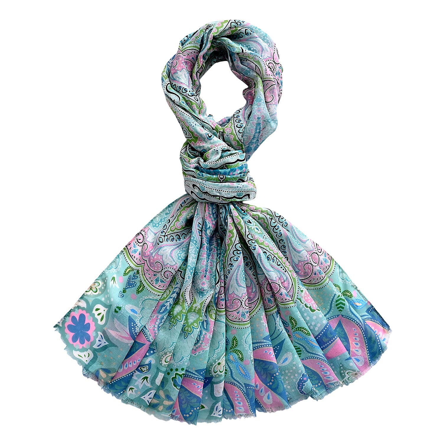 - Maisi Printed Scarf (Size - One Size) - Blue