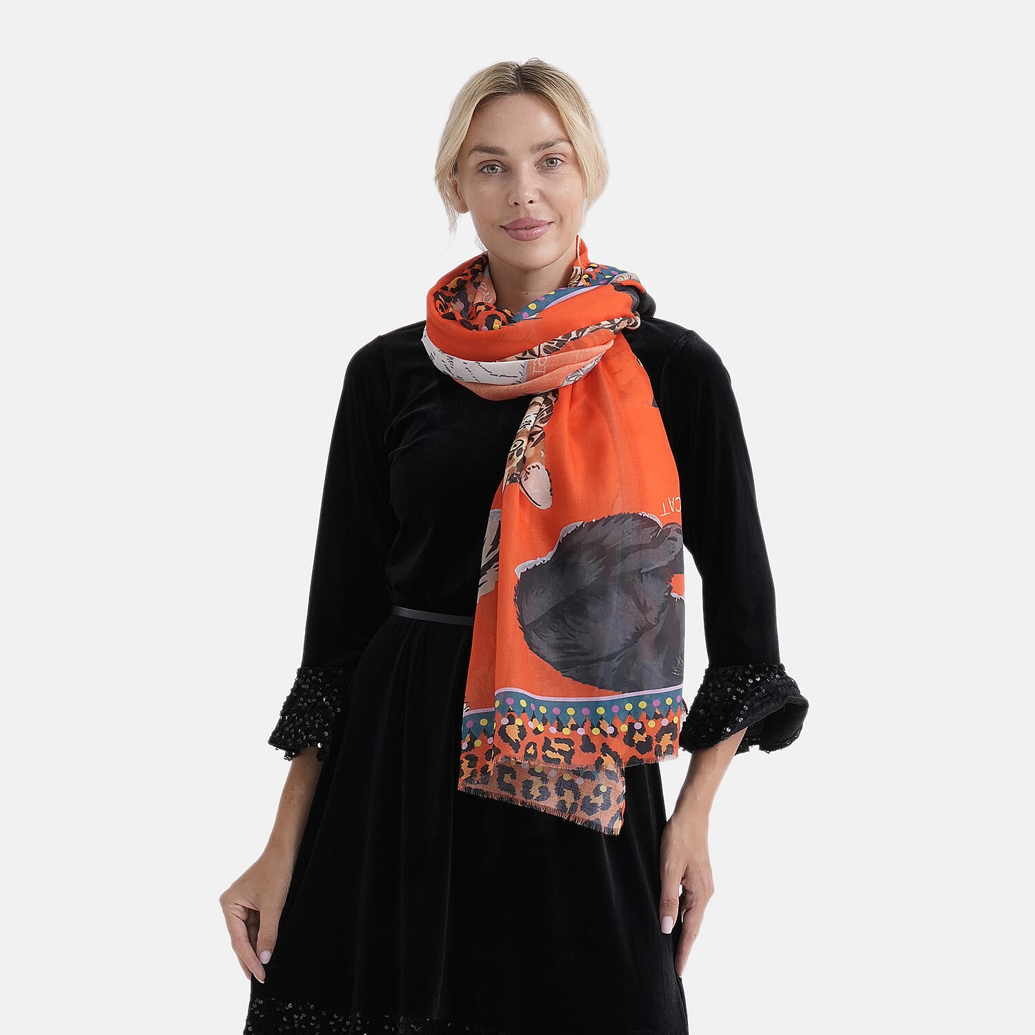 - Maisi Printed Scarf (Size - One Size) - Red