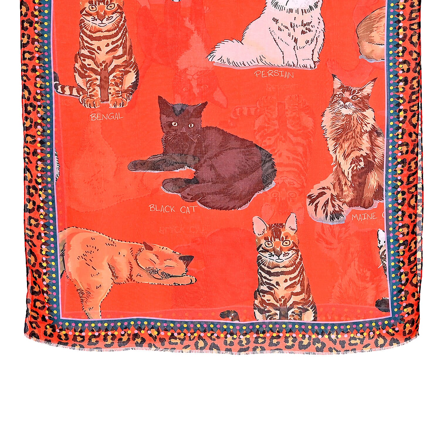 - Maisi Printed Scarf (Size - One Size) - Red