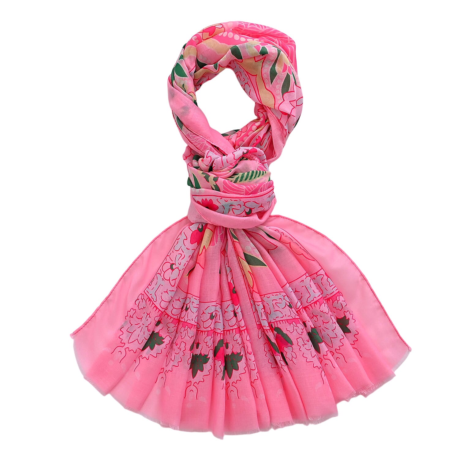 - Maisi Printed Scarf (Size - One Size) - Pink