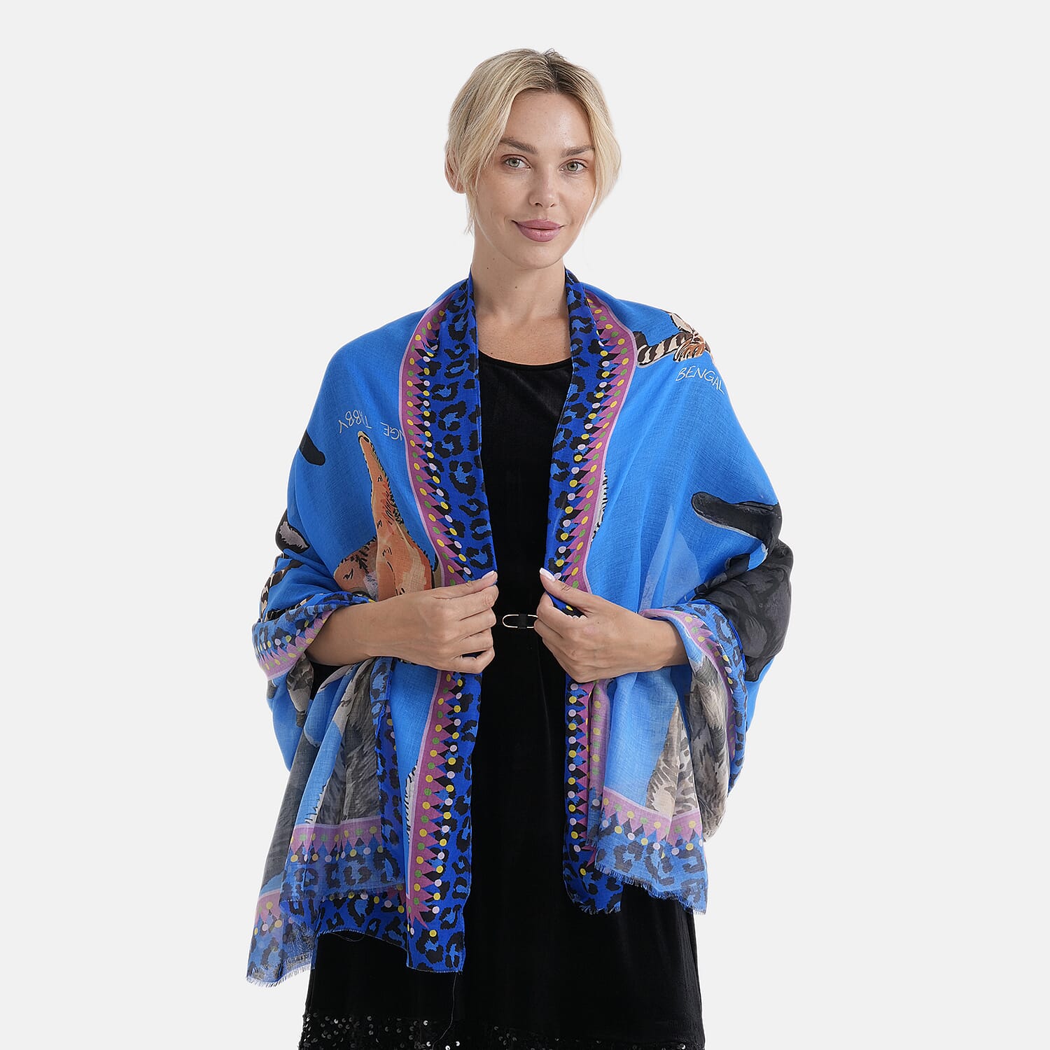 - Maisi Printed Scarf (Size - One Size) - Dark Blue