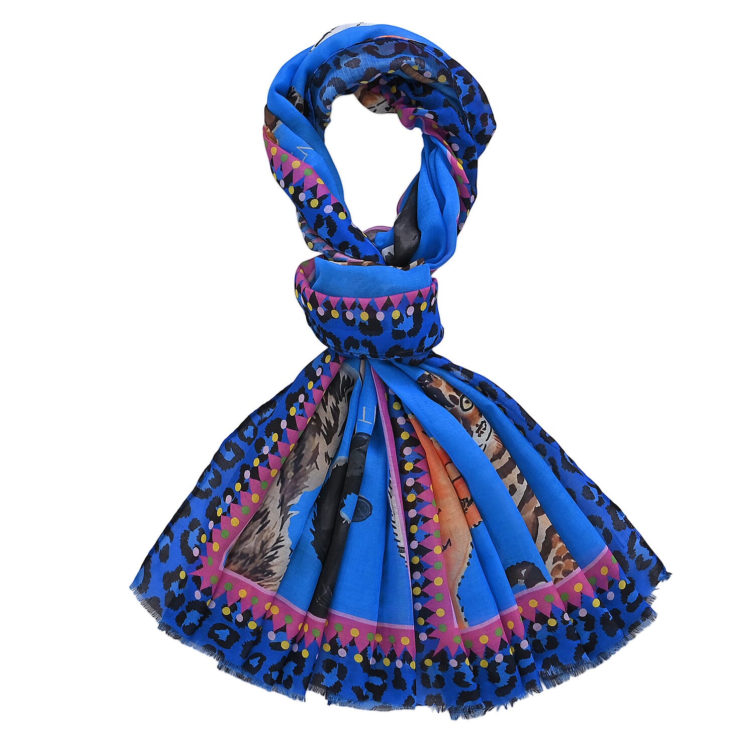 - Maisi Printed Scarf (Size - One Size) - Dark Blue