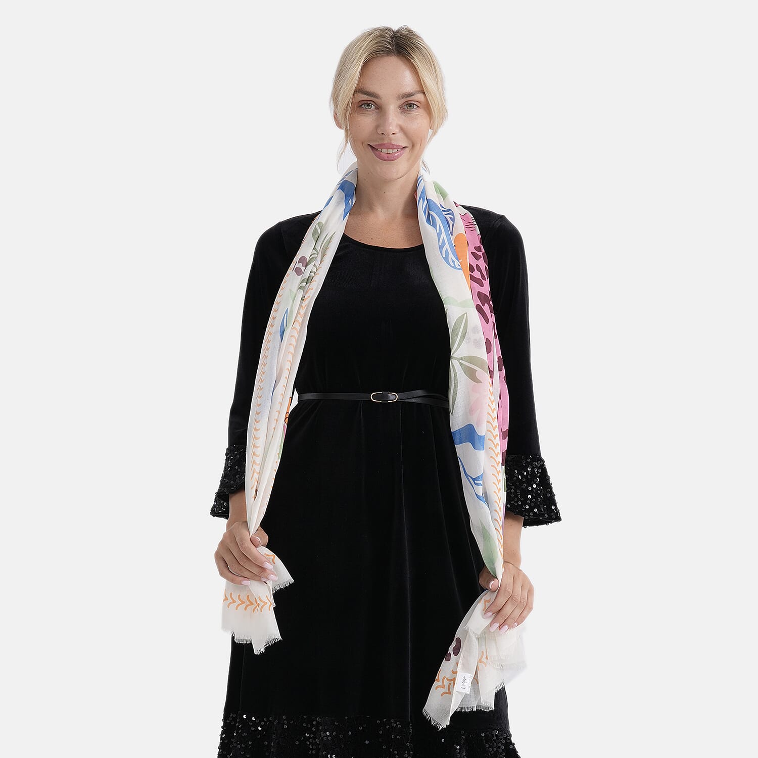 - Maisi Printed Scarf (Size - One Size) - White Multi