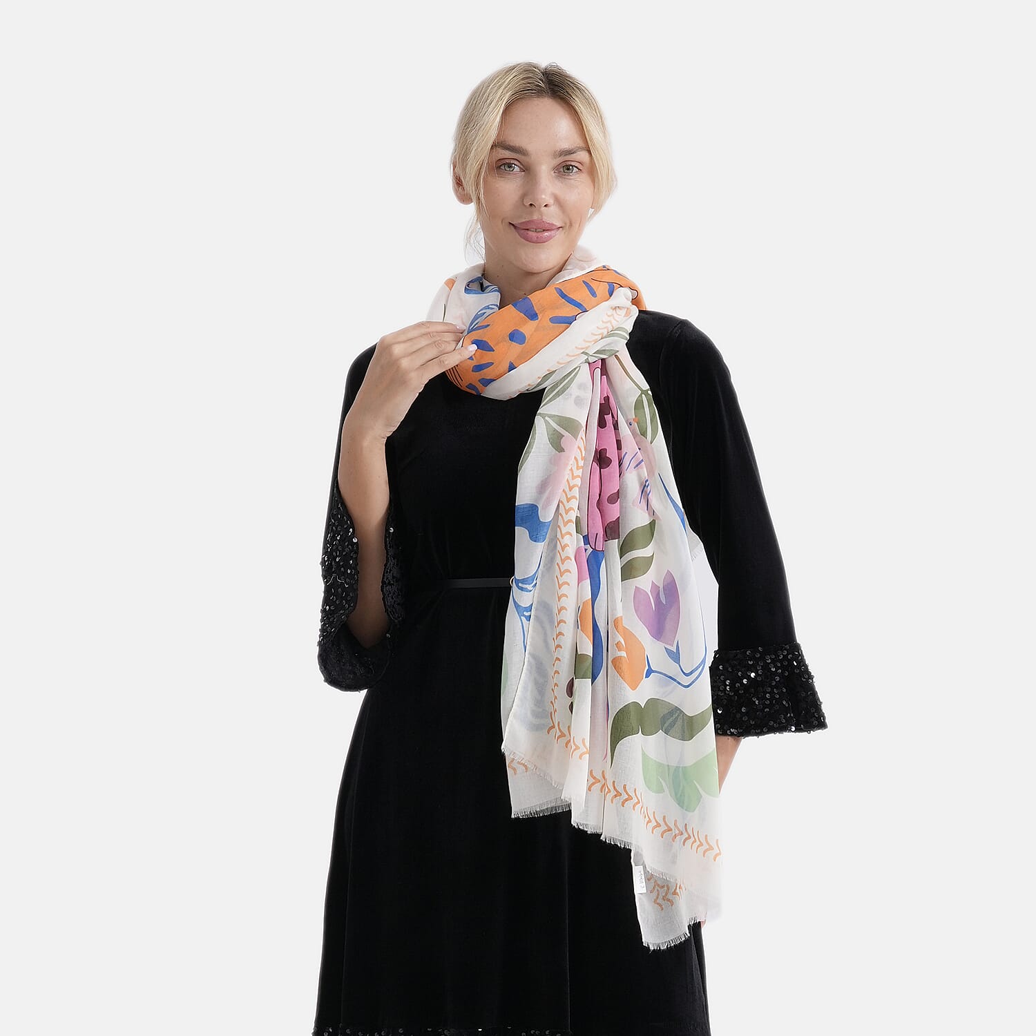 - Maisi Printed Scarf (Size - One Size) - White Multi