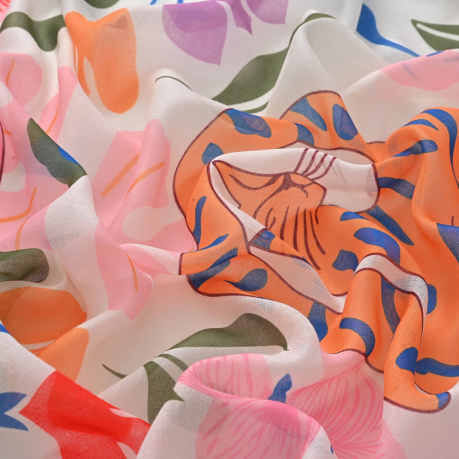 - Maisi Printed Scarf (Size - One Size) - White Multi