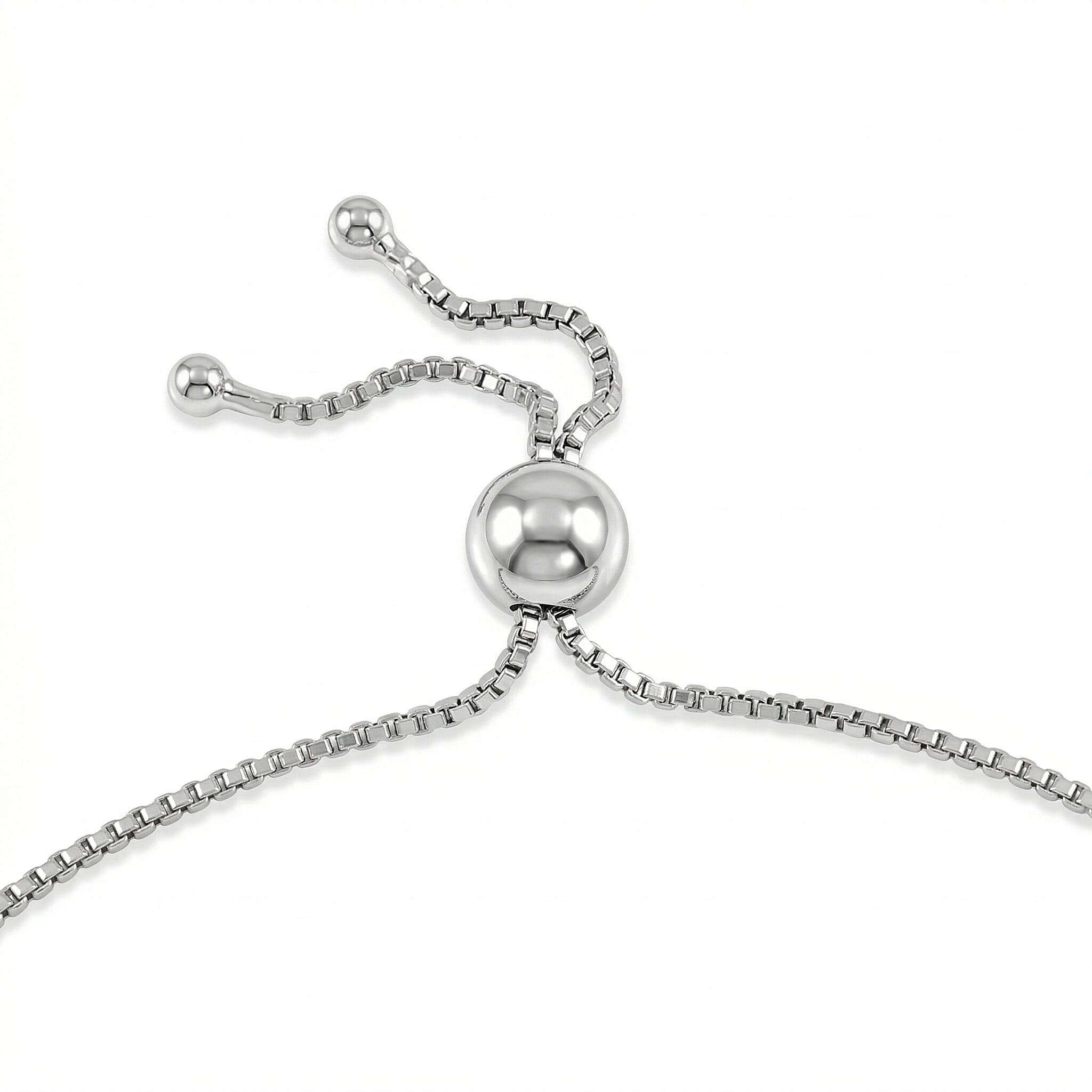 Natural White Diamond Tennis Adjustable Bracelet (Upto Size - 10.5)