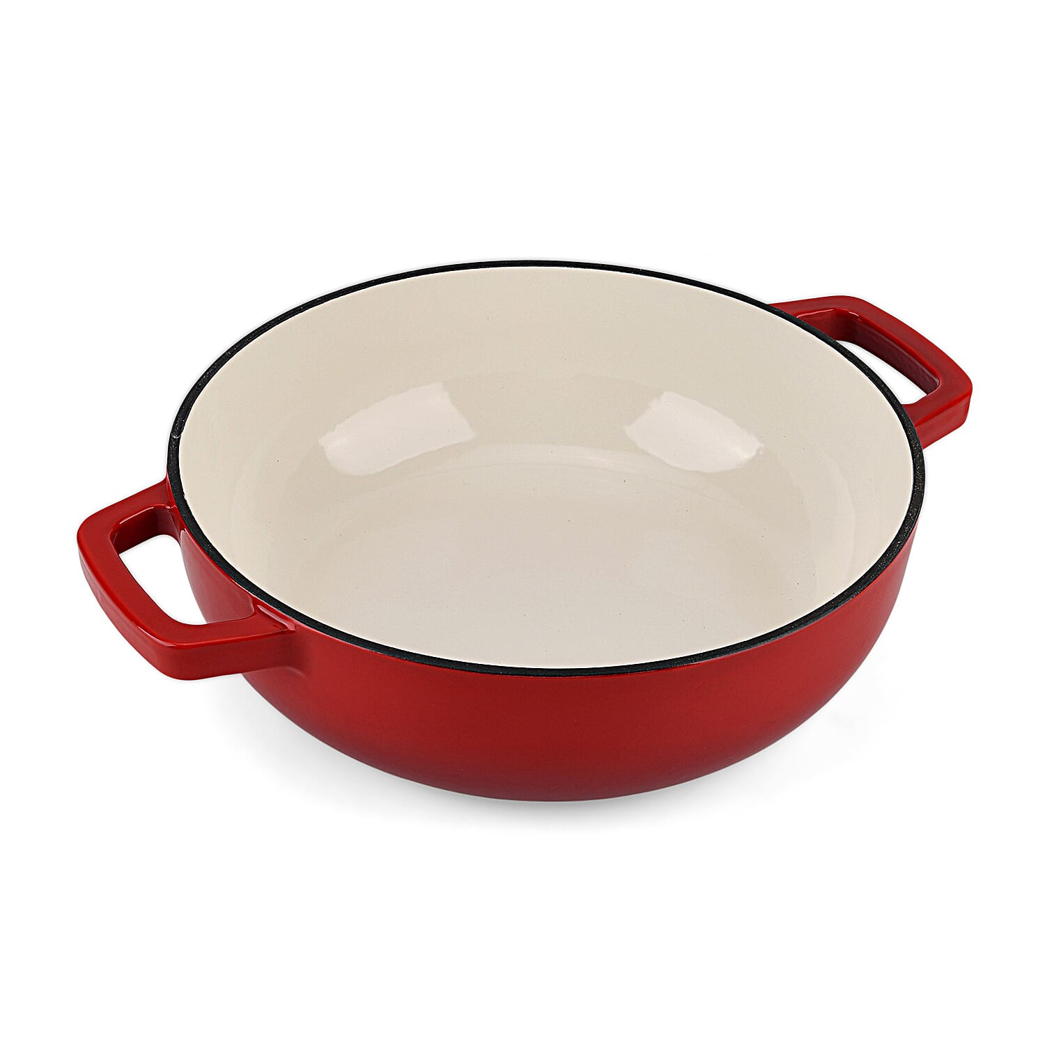 LIVMORE 2-in-1 Enameled Cast Iron Grill Pan with Reversible Grill Lid - LIFETIME WARRANTY - Red