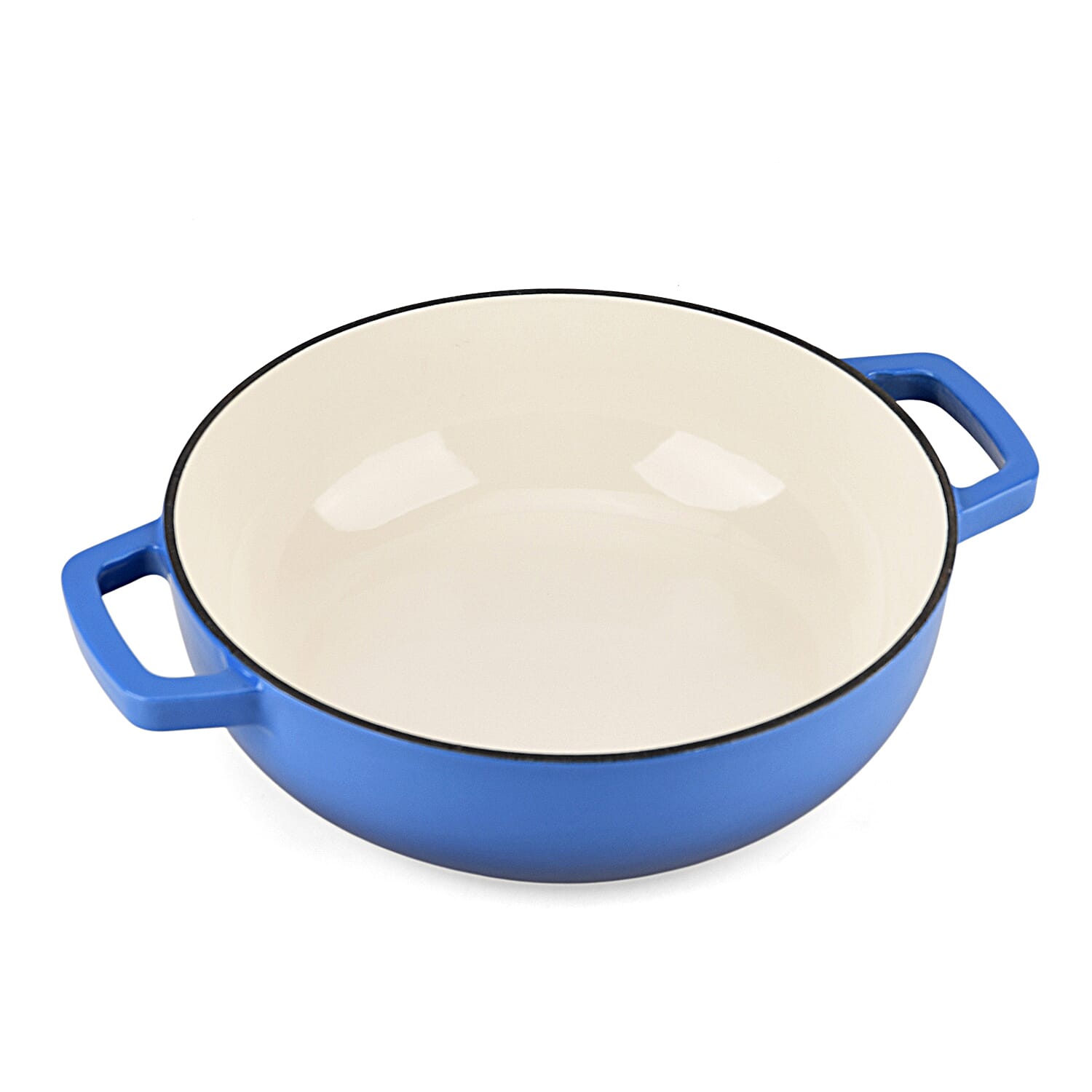 LIVMORE 2-in-1 Enameled Cast Iron Grill Pan with Reversible Grill Lid - LIFETIME WARRANTY - Blue