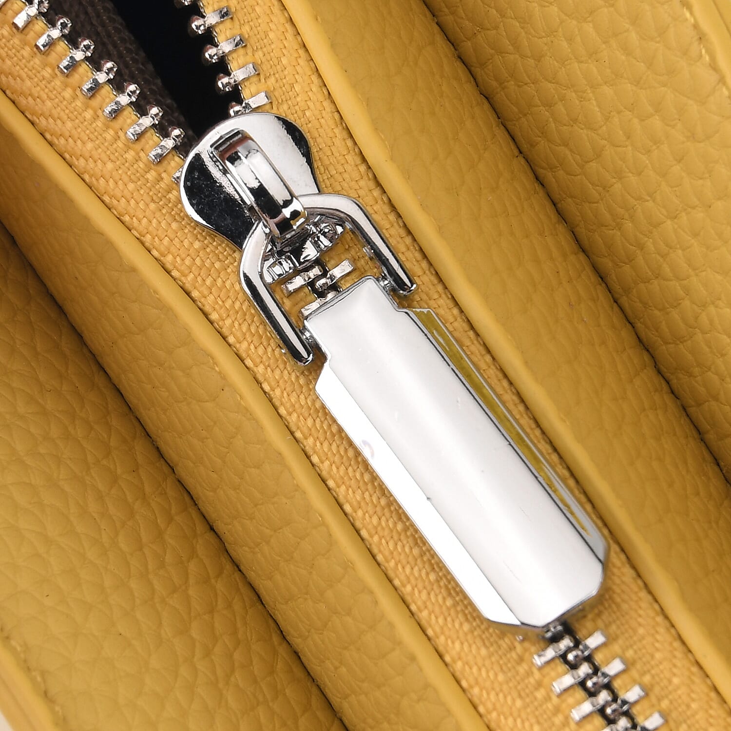 Genuine Leather Structured Top-Handle Satchel Bag with Crossbody Strap - Yellow