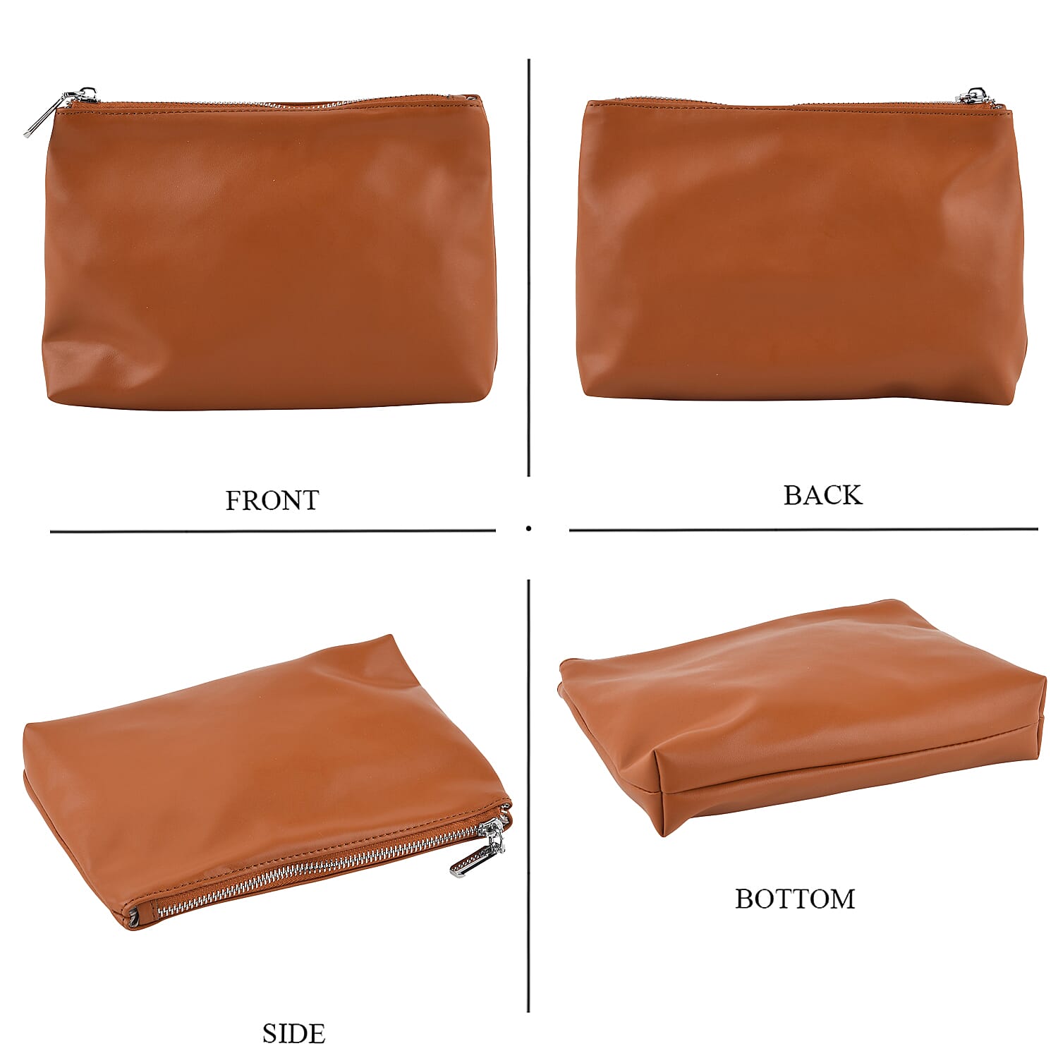 Valissiere Designer Inspired Genuine Leather Sculptured Knotted Handle Wave Tote With Inside Leather Pouch - Windsor Tan