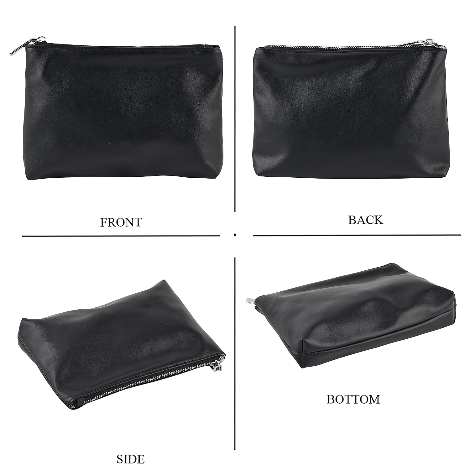 Leather Patterned Tote Bag (Size 52x10x25 cm) - Black
