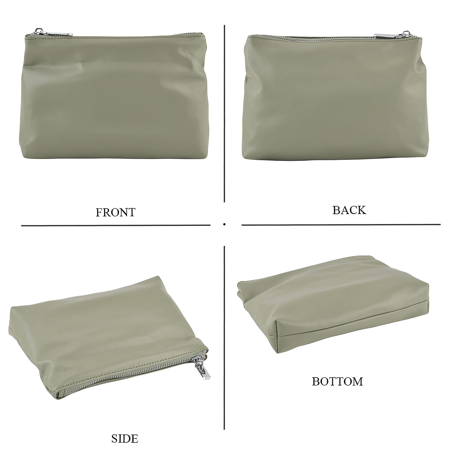 Leather Patterned Tote Bag (Size 52x10x25 cm) - Green