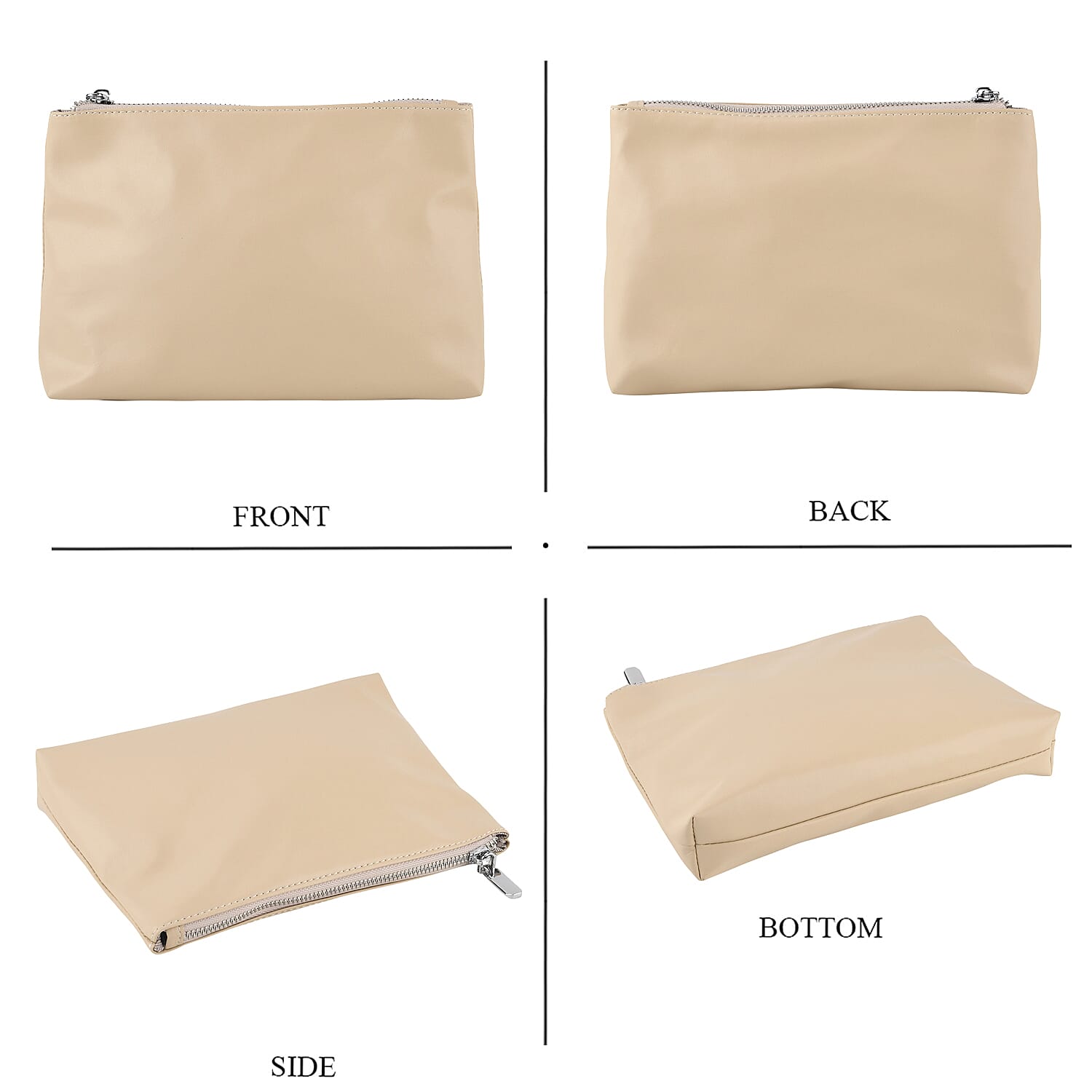 Leather Patterned Tote Bag (Size 52x10x25 cm) - Beige