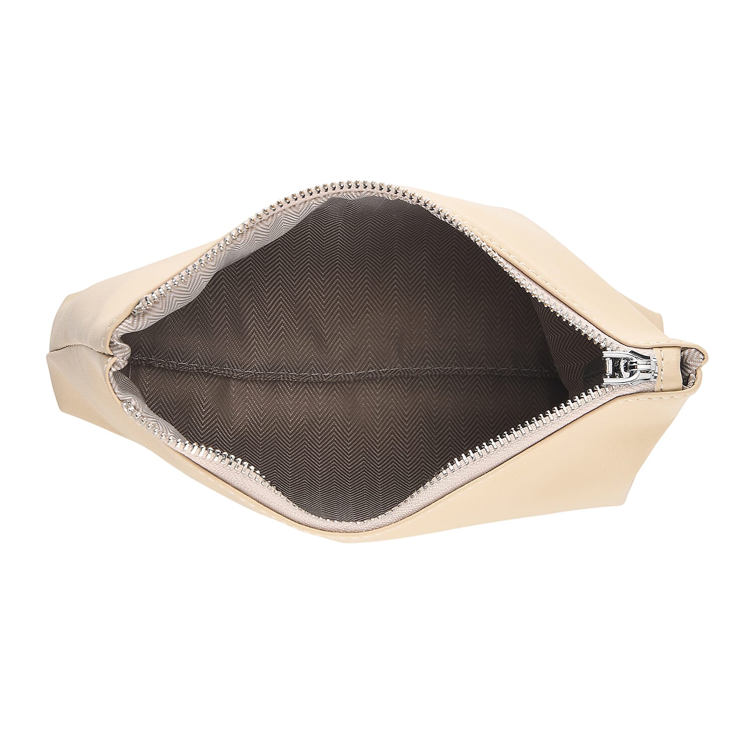 Leather Patterned Tote Bag (Size 52x10x25 cm) - Beige
