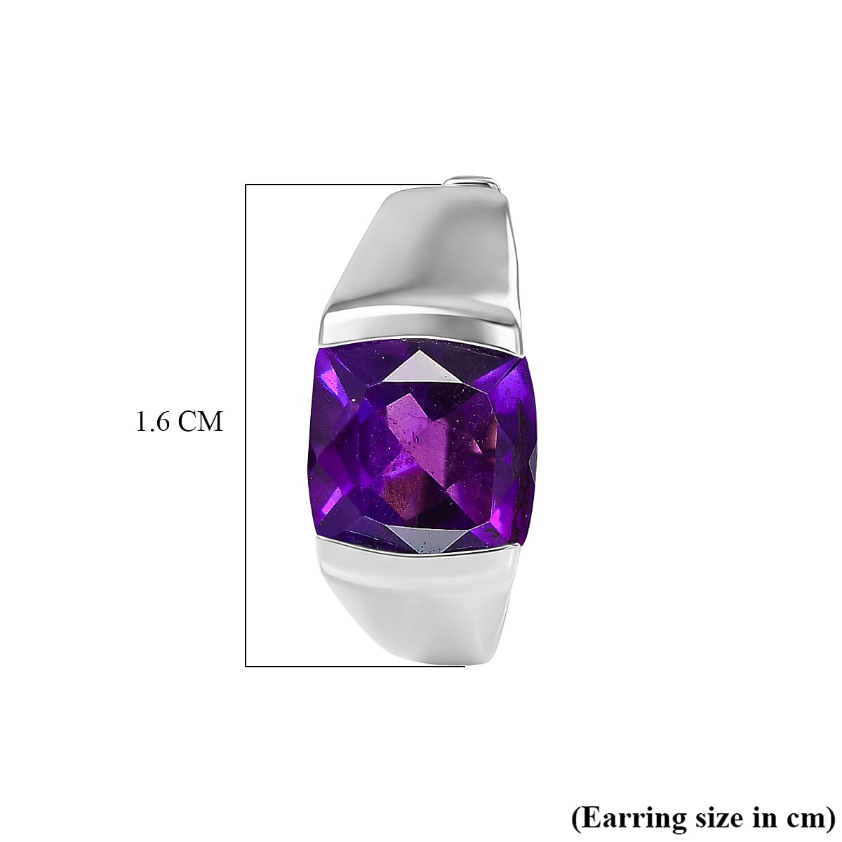 D'Joy African Amethyst Full Hoop Earring in Platinum OverlaySterling Silver  3.018  Ct.