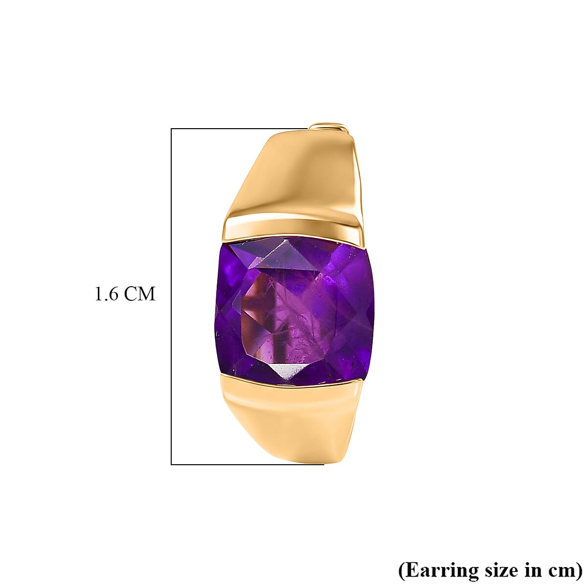 D'Joy African Amethyst Full Hoop Earring Sterling Silver  3.018  Ct.