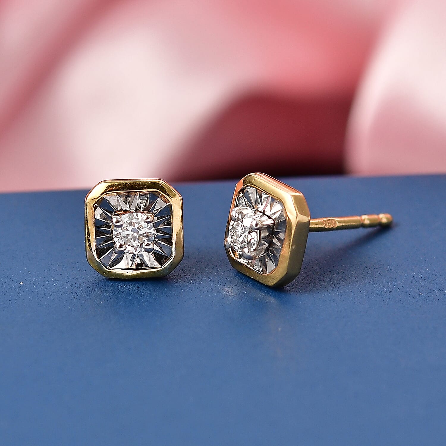 Luxuriant SI-G-H Lab Grown Diamond Solitaire Stud Push Post Earring in 18K Vermeil Yellow Gold Plated Sterling Silver