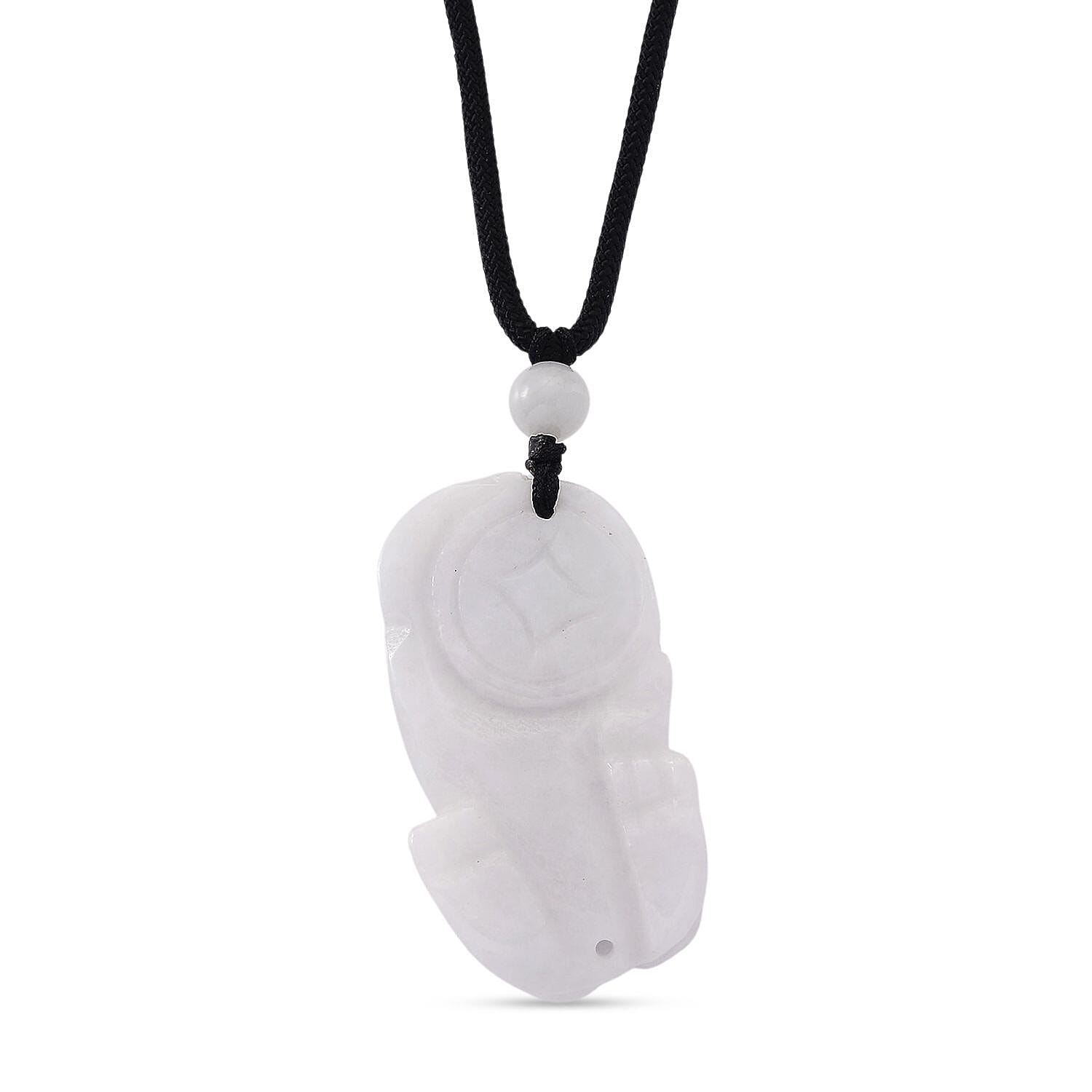 White Jade Adjustable Pixiu Necklace with Cotton Thread (Size - 28) 125.00 Ct.