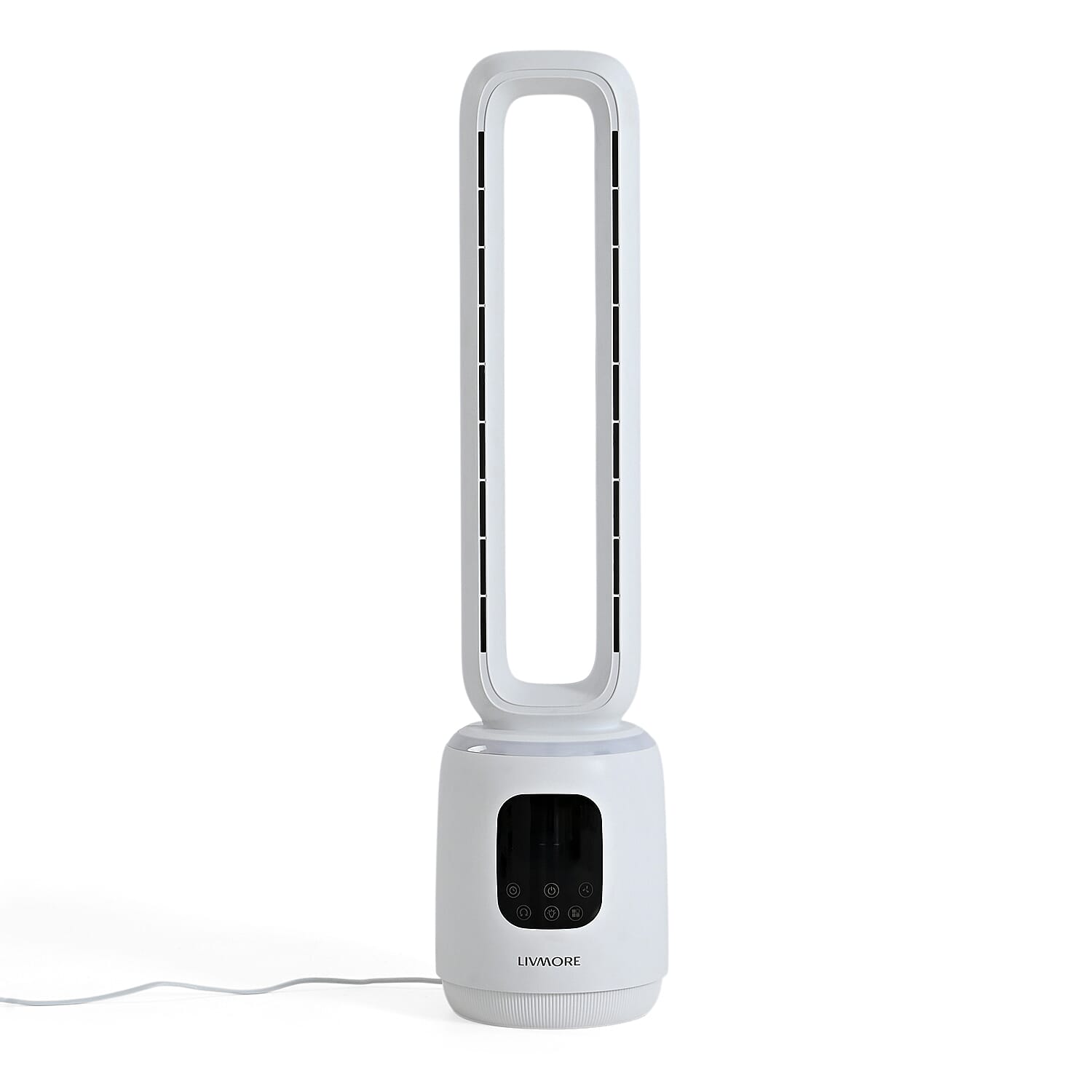LIVMORE Bladeless Fan With 24 Wind Speeds & Air Purifier Anion Funtion With Optional LED Light Feature and Remote Control (40W- Costs 1p Per Hour)