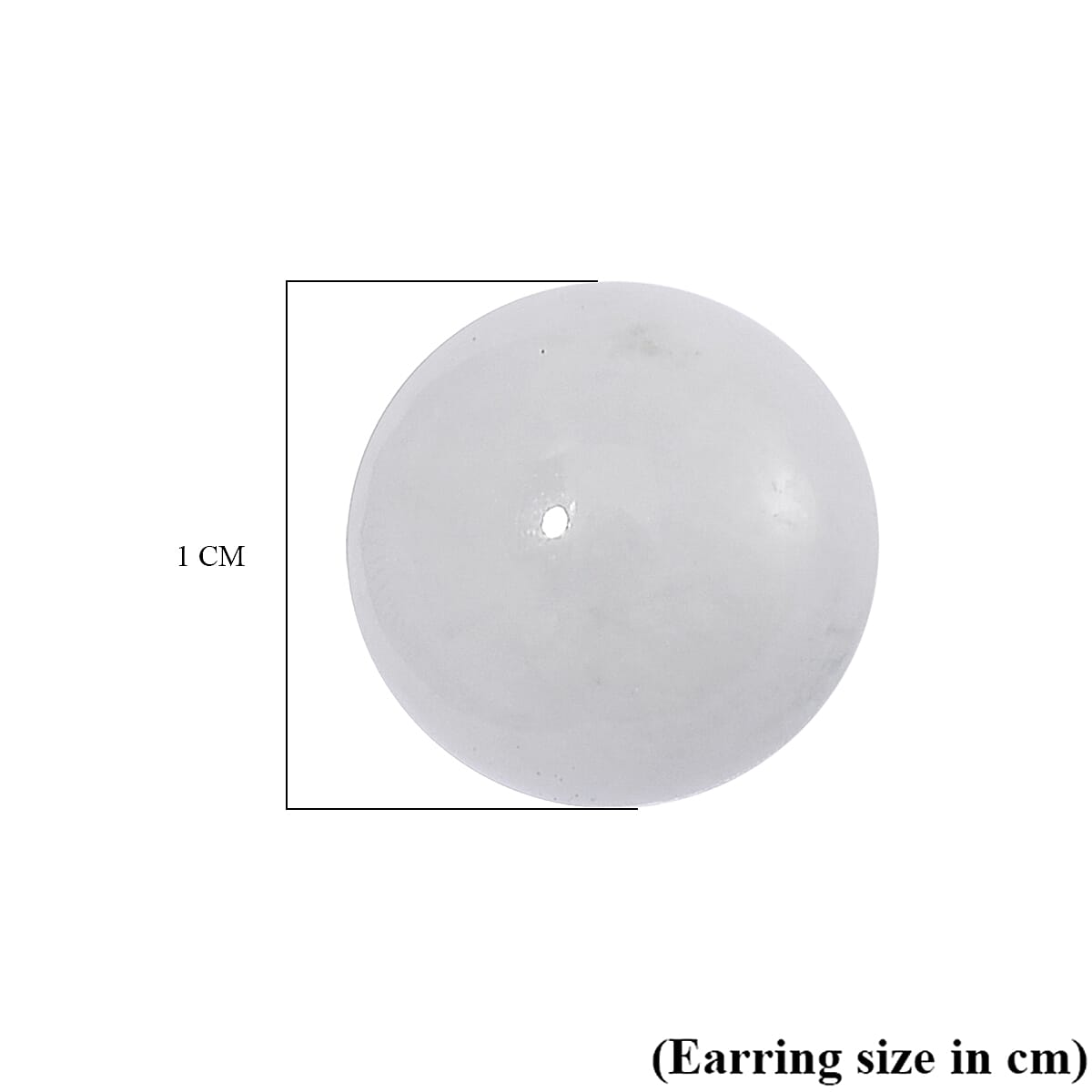 D'Joy Natural Type A White Jadeite Stud Earrings with Push Backs  in Rhodium Overlay Sterling Silver 15.00 Ct.