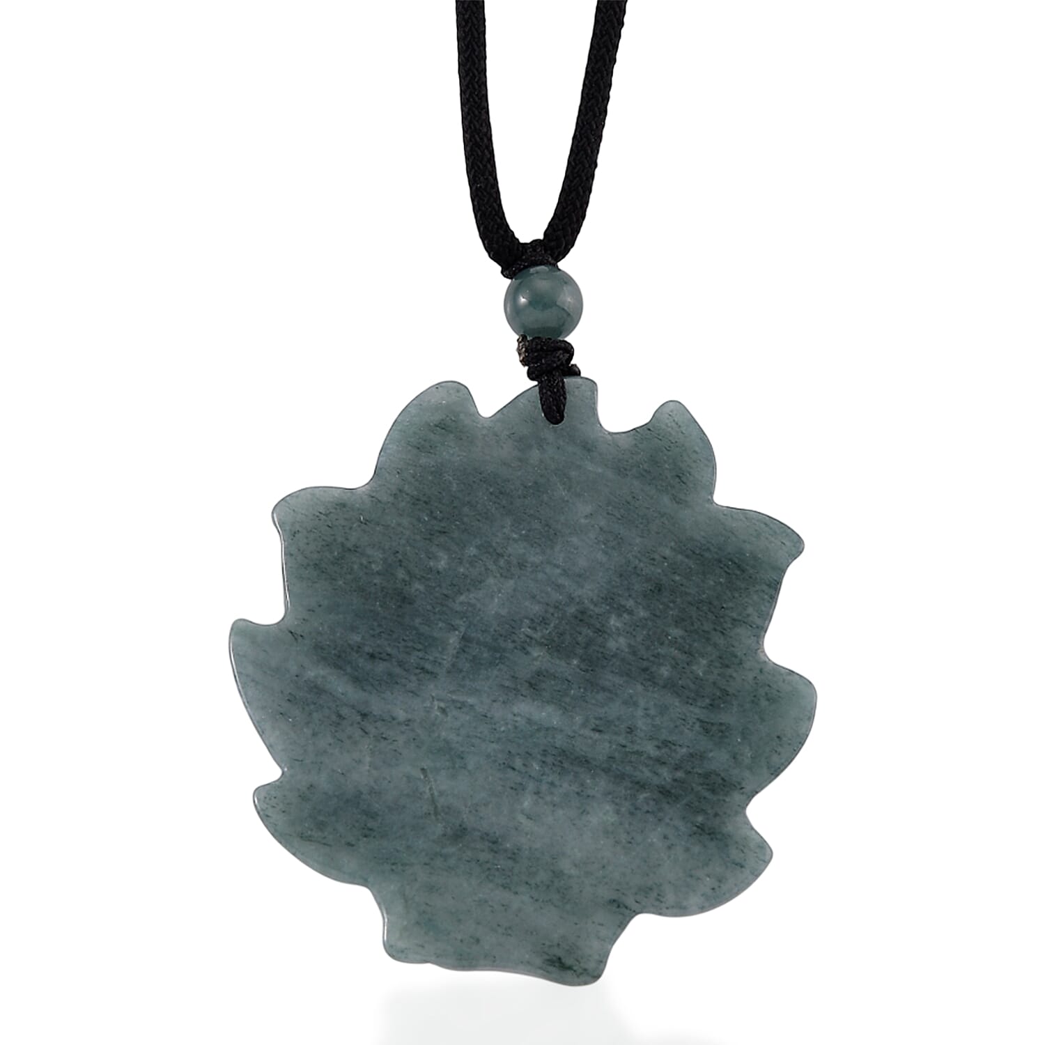 Natural Jade Adjustable Nine-Tailed Fox Carved Necklace with Cotton Thread (Size - 28) 80.00 Ct.