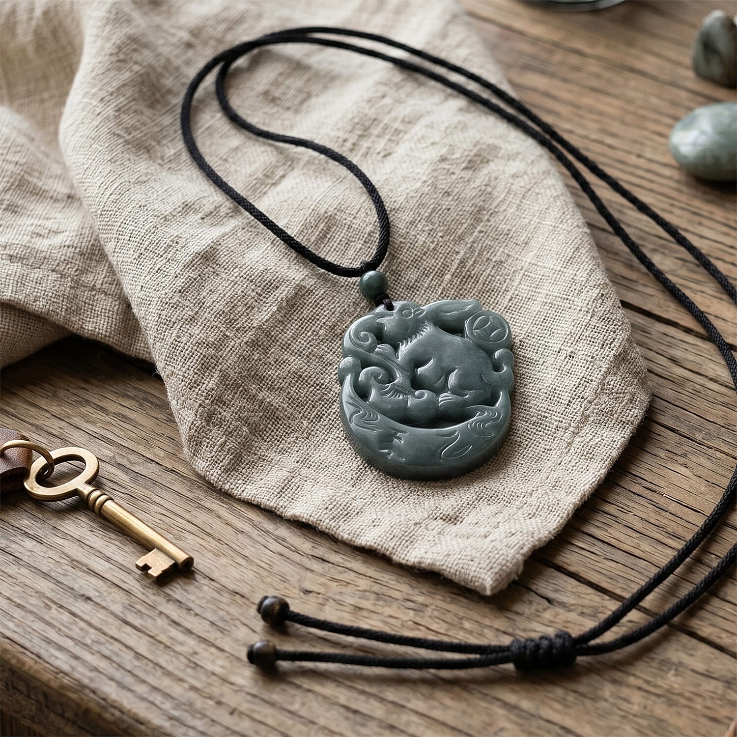 Natural Jade Stone Necklace  135.000  Ct.